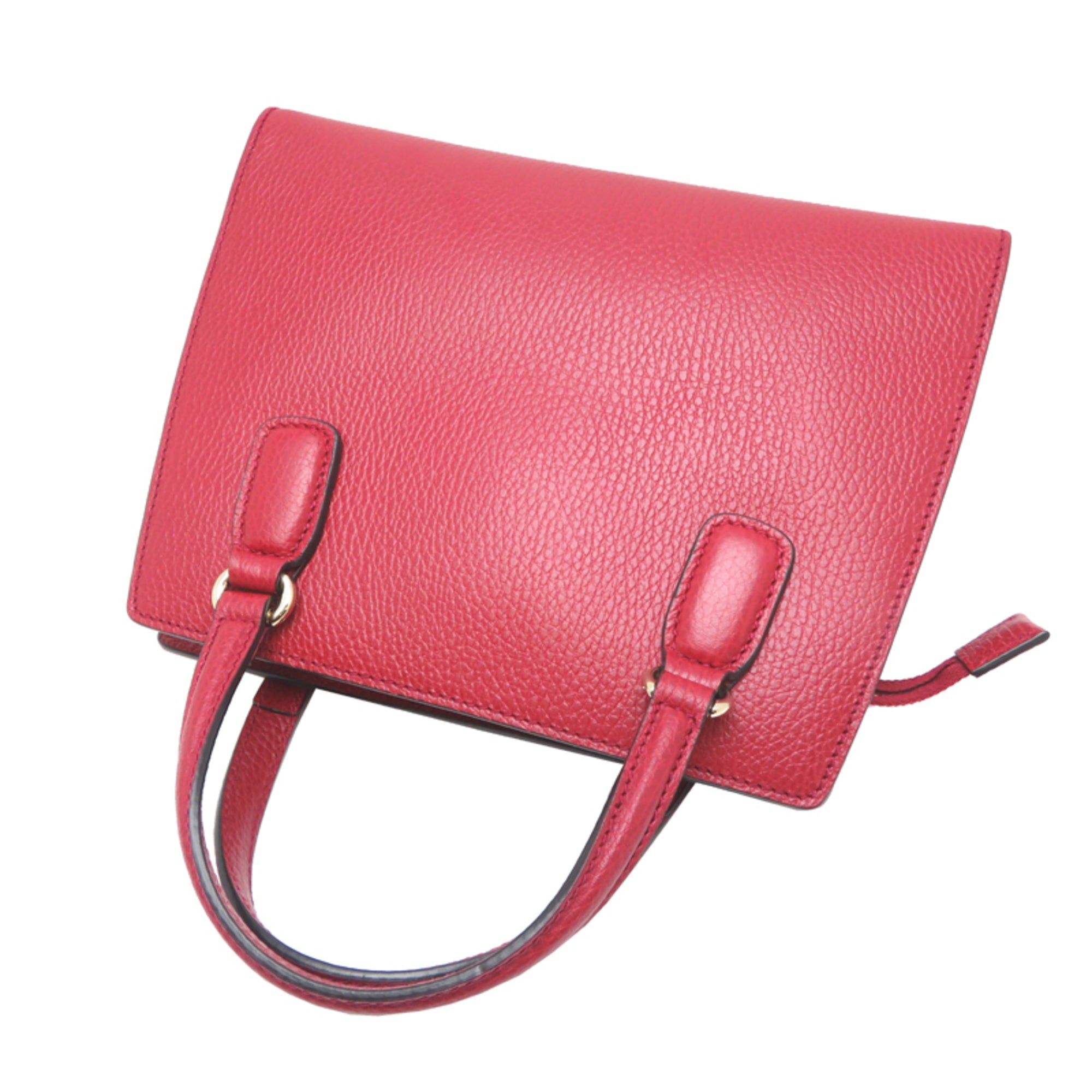 Gucci Red Color Leather Handbag (Pre-Owned)
