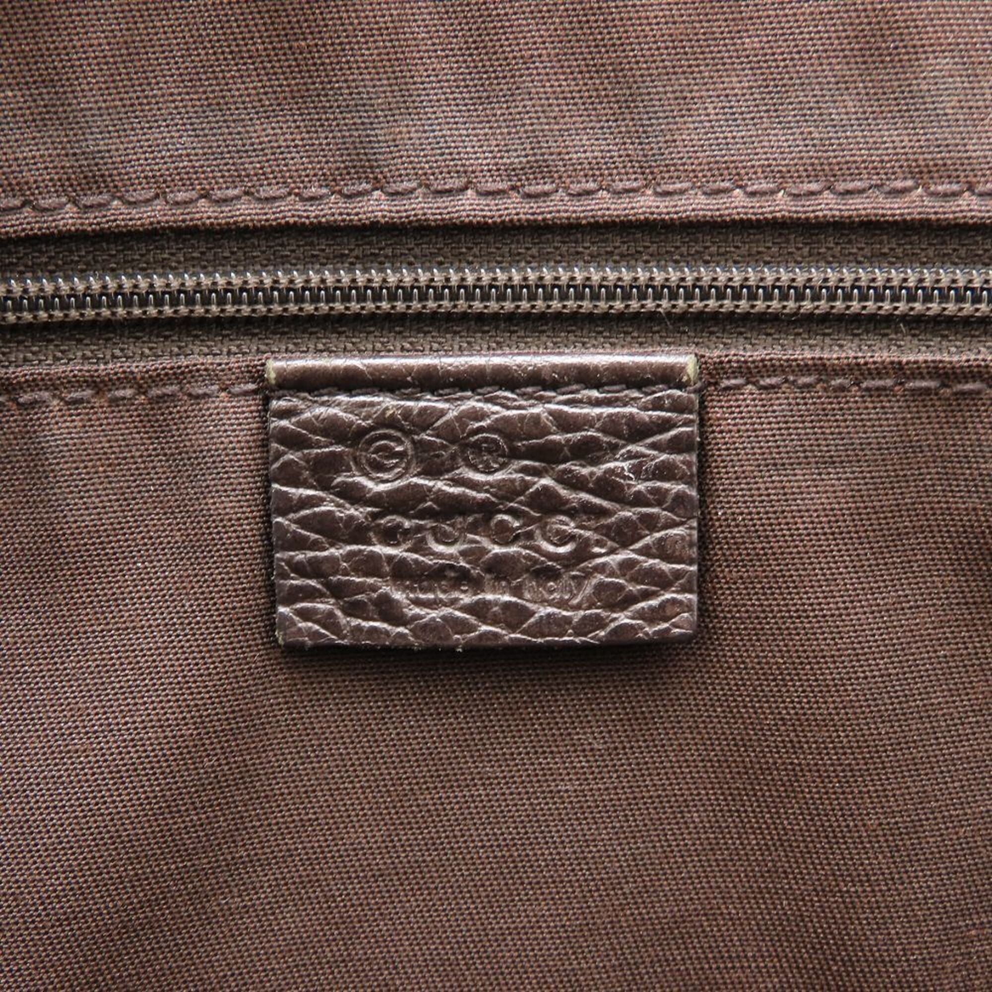 Gucci Gg Crystal Beige Brown Coated Canvas Leather Handbag (Pre-Owned)