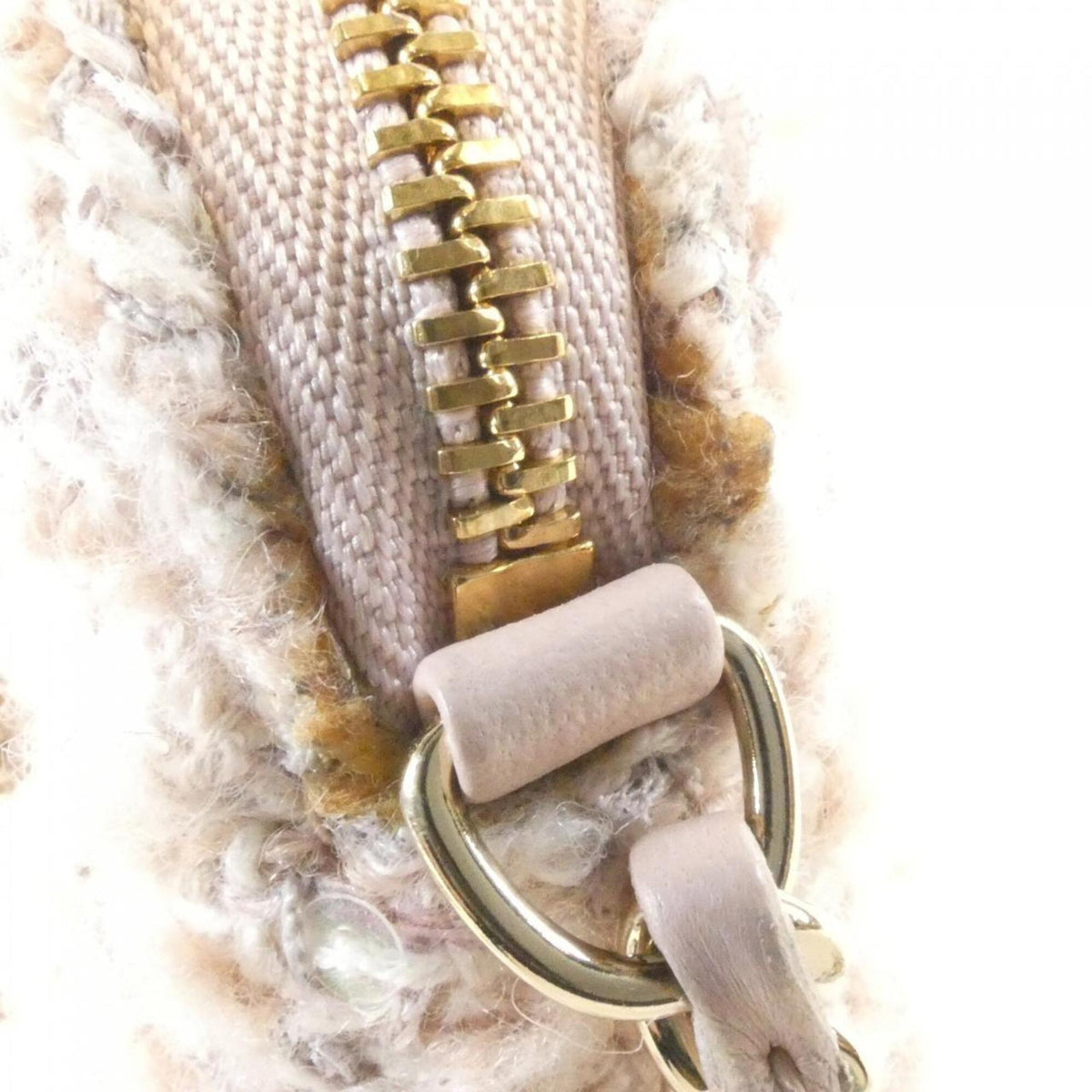 Chanel Pink Cotton Tweed Spangles Handbag Shoulder Bag (Pre-Owned)