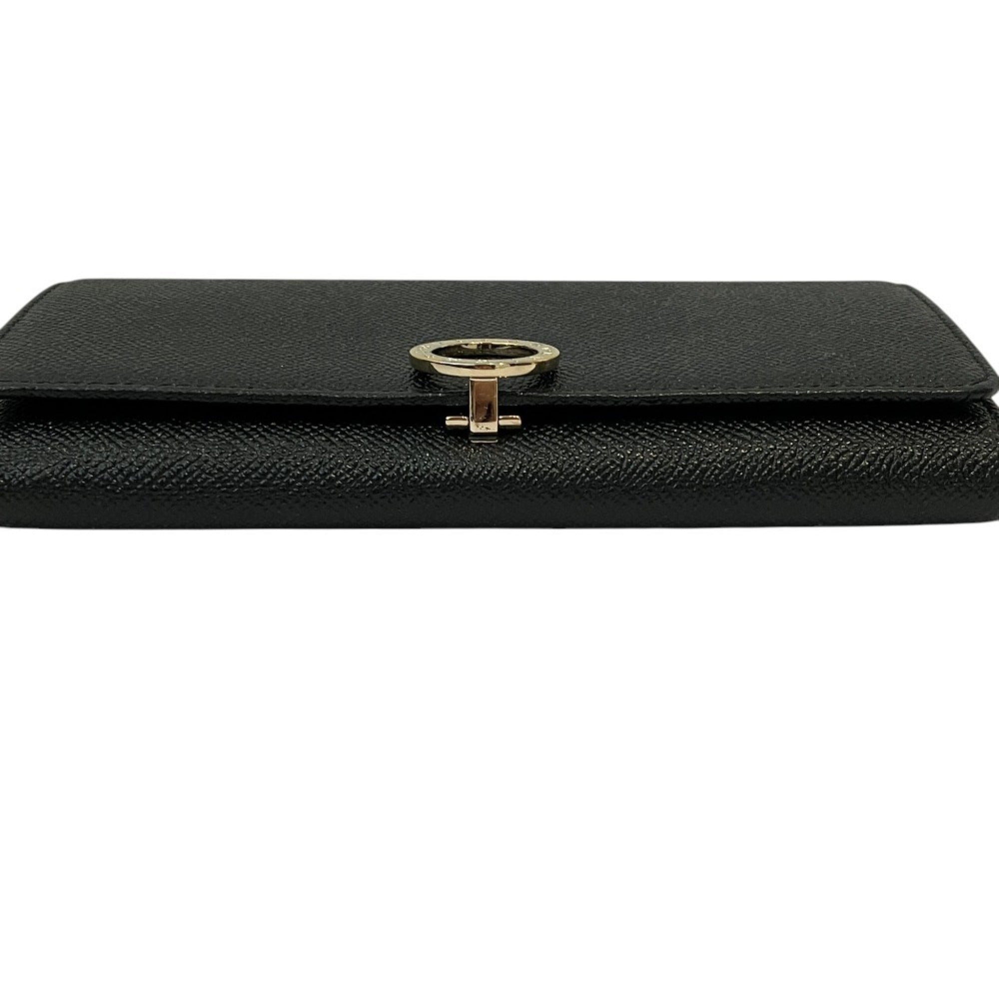 Bvlgari Black Leather Long Wallet (Bi-Fold) (Pre-Owned)