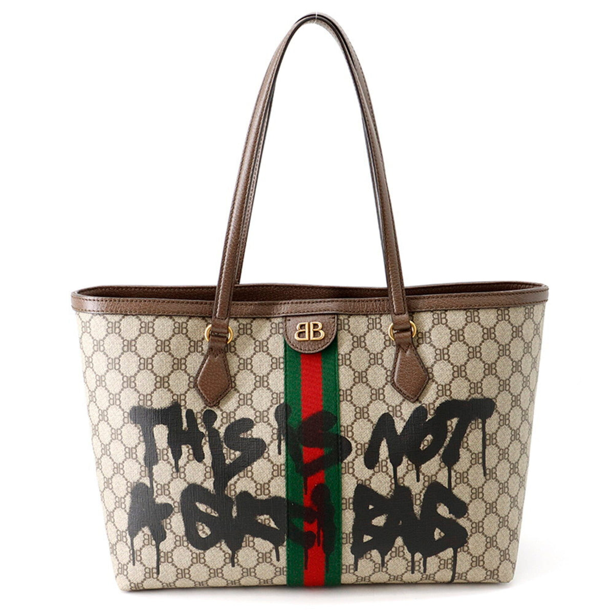 Balenciaga Beige Brown Pvc Leather Tote Bag (Pre-Owned)