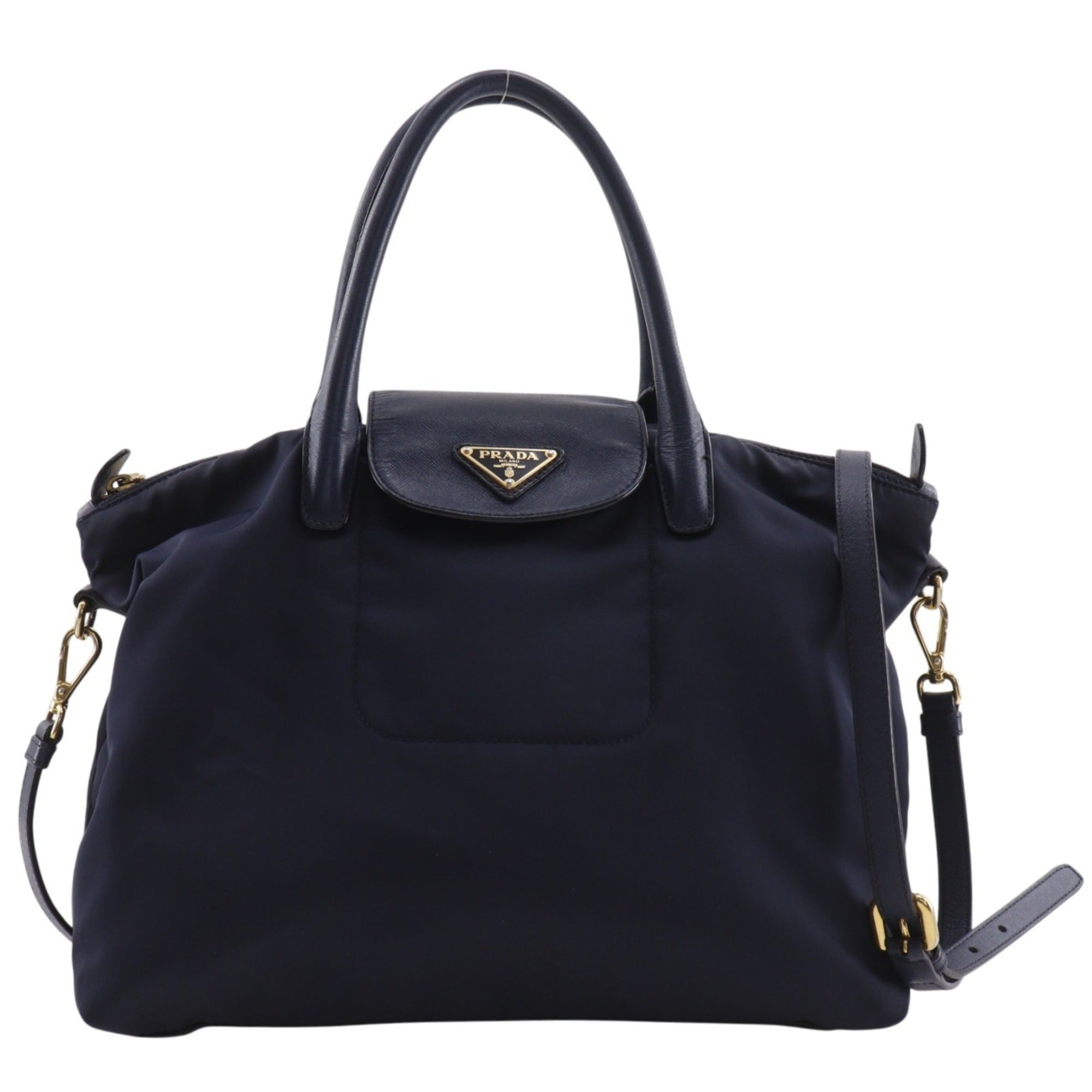 Prada Navy Nylon Handbag (Pre-Owned)
