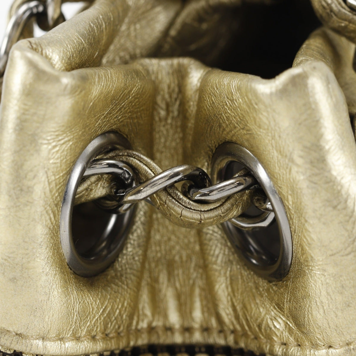 Chanel Gold Leather Shoulder Bag (Pre-Owned)