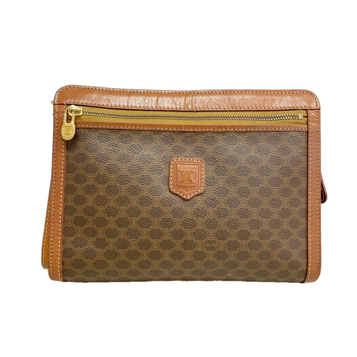 Celine Brown Pvc Clutch Bag (Pre-Owned)