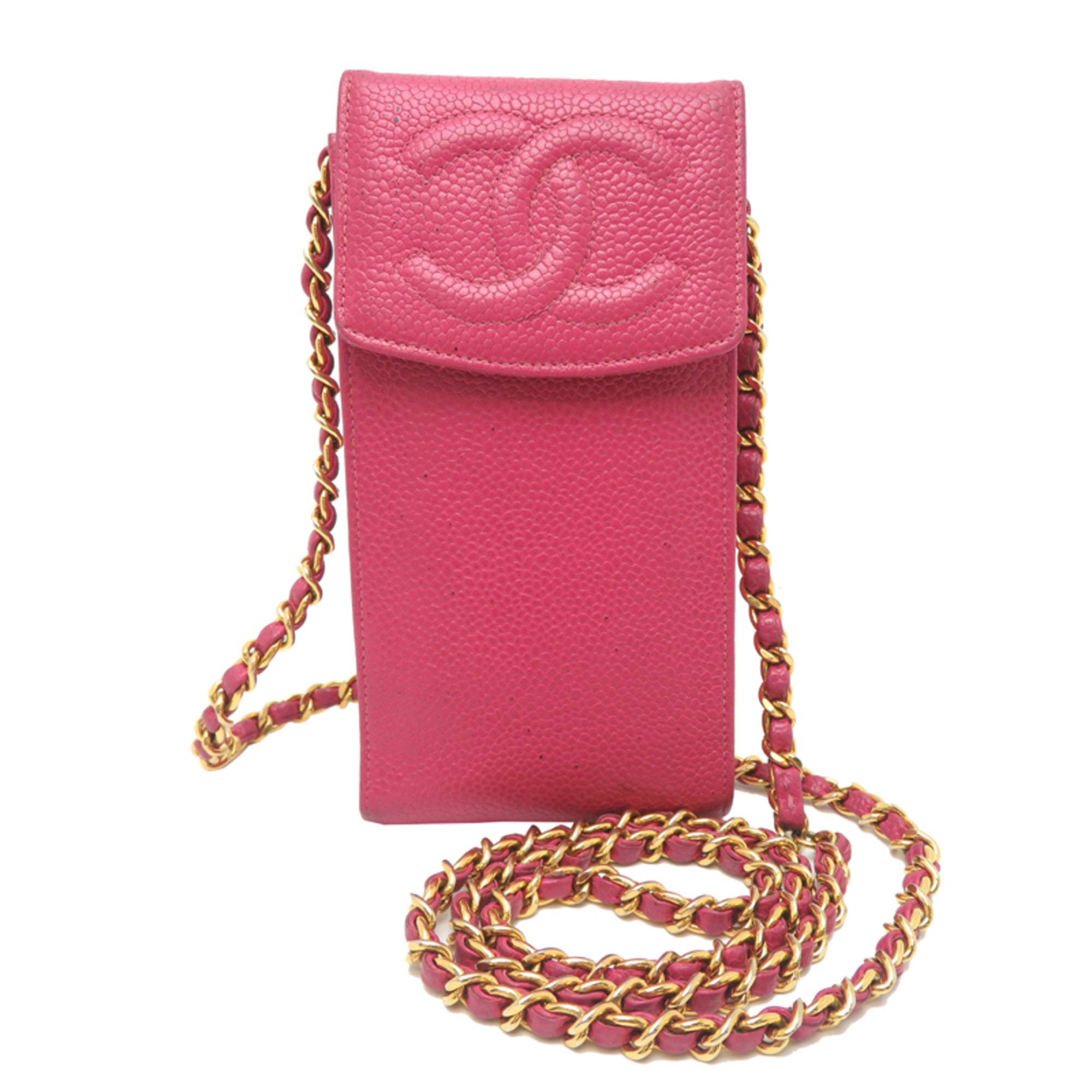 Chanel Pink Grained Calfskin Shoulder Bag (Pre-Owned)