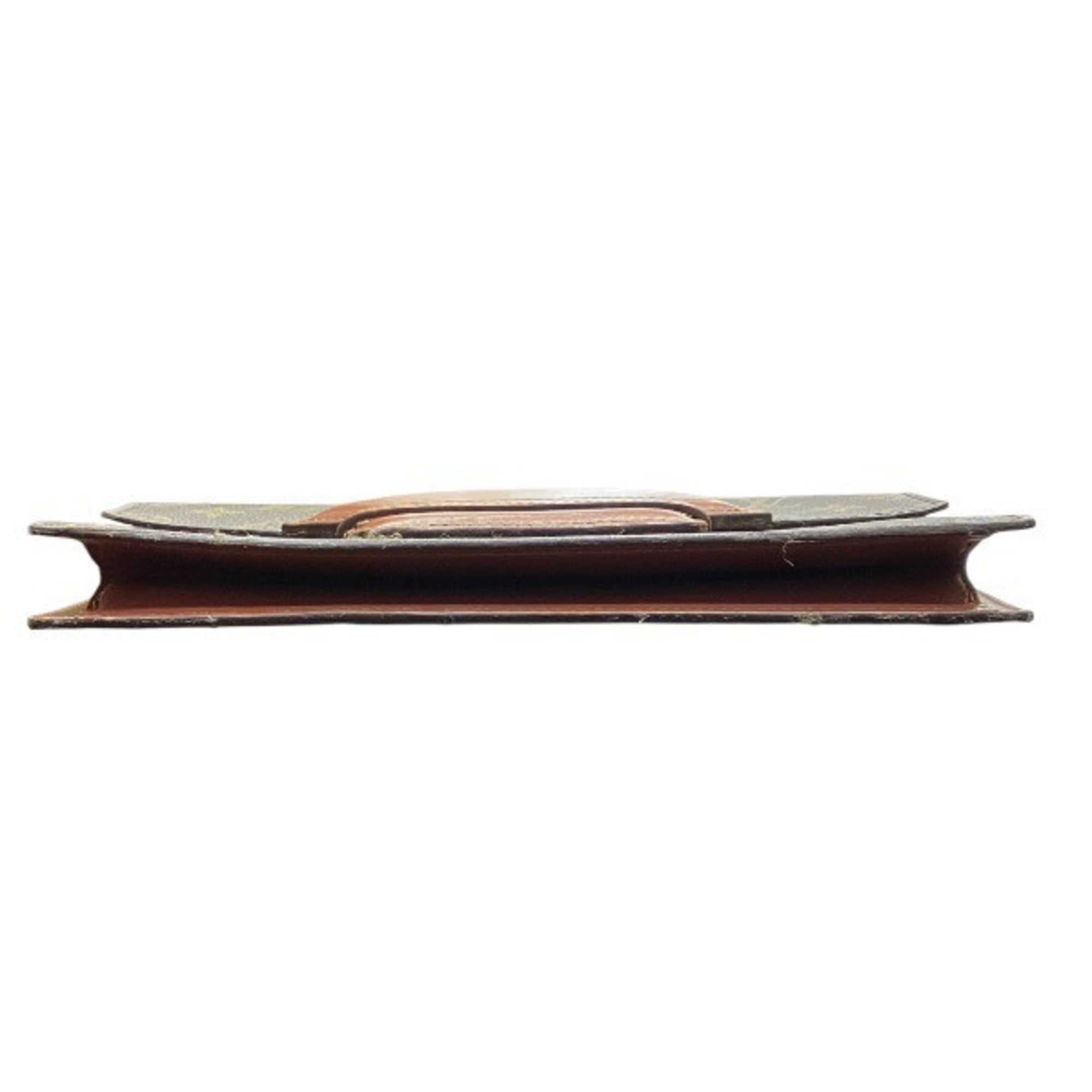 Louis Vuitton Brown Monogram Clutch Bag Handbag (Pre-Owned)
