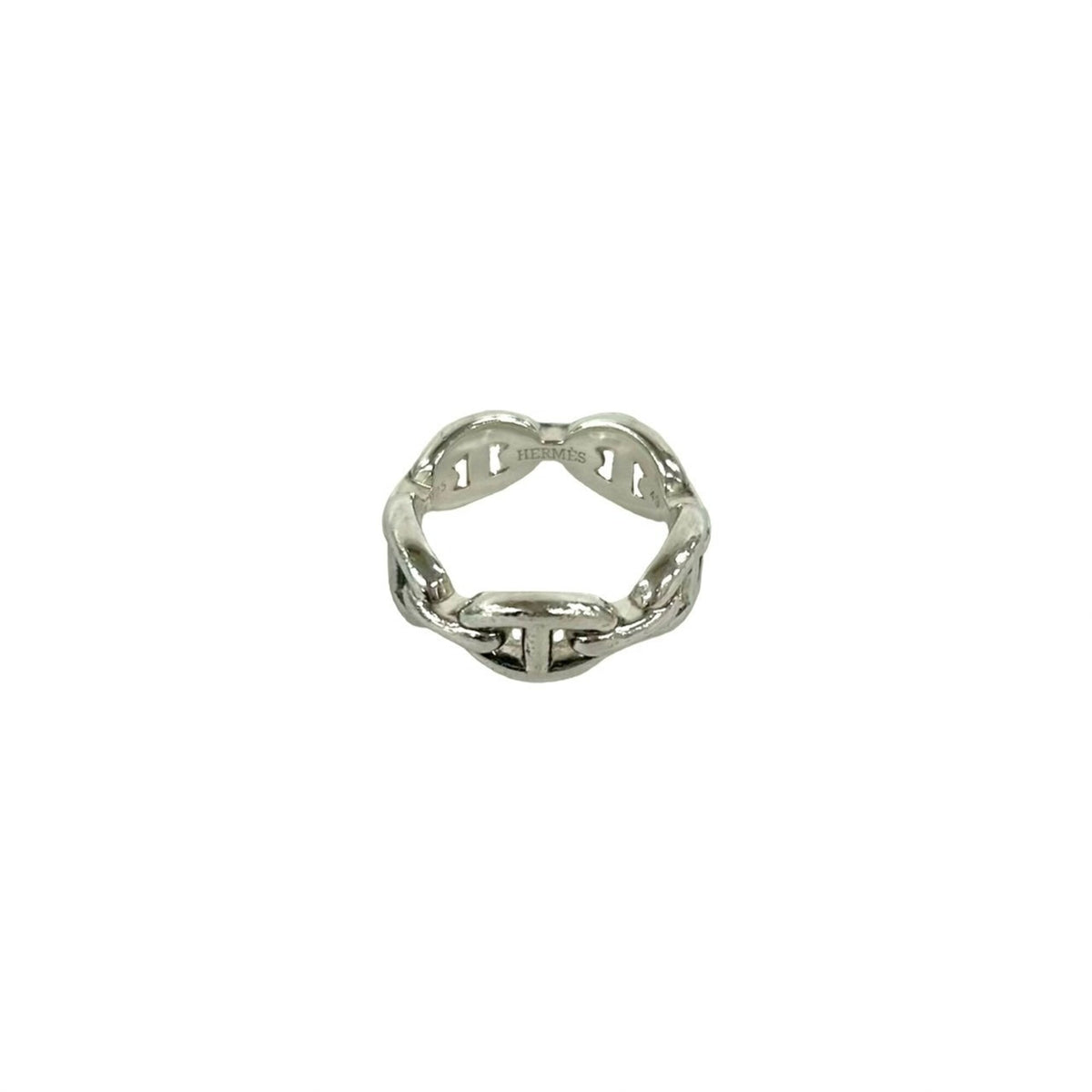 Hermes Silver Silver 925 Band Ring (Pre-Owned)