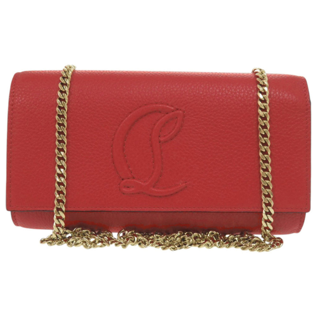 Christian Louboutin Red Color Leather Shoulder Bag (Pre-Owned)