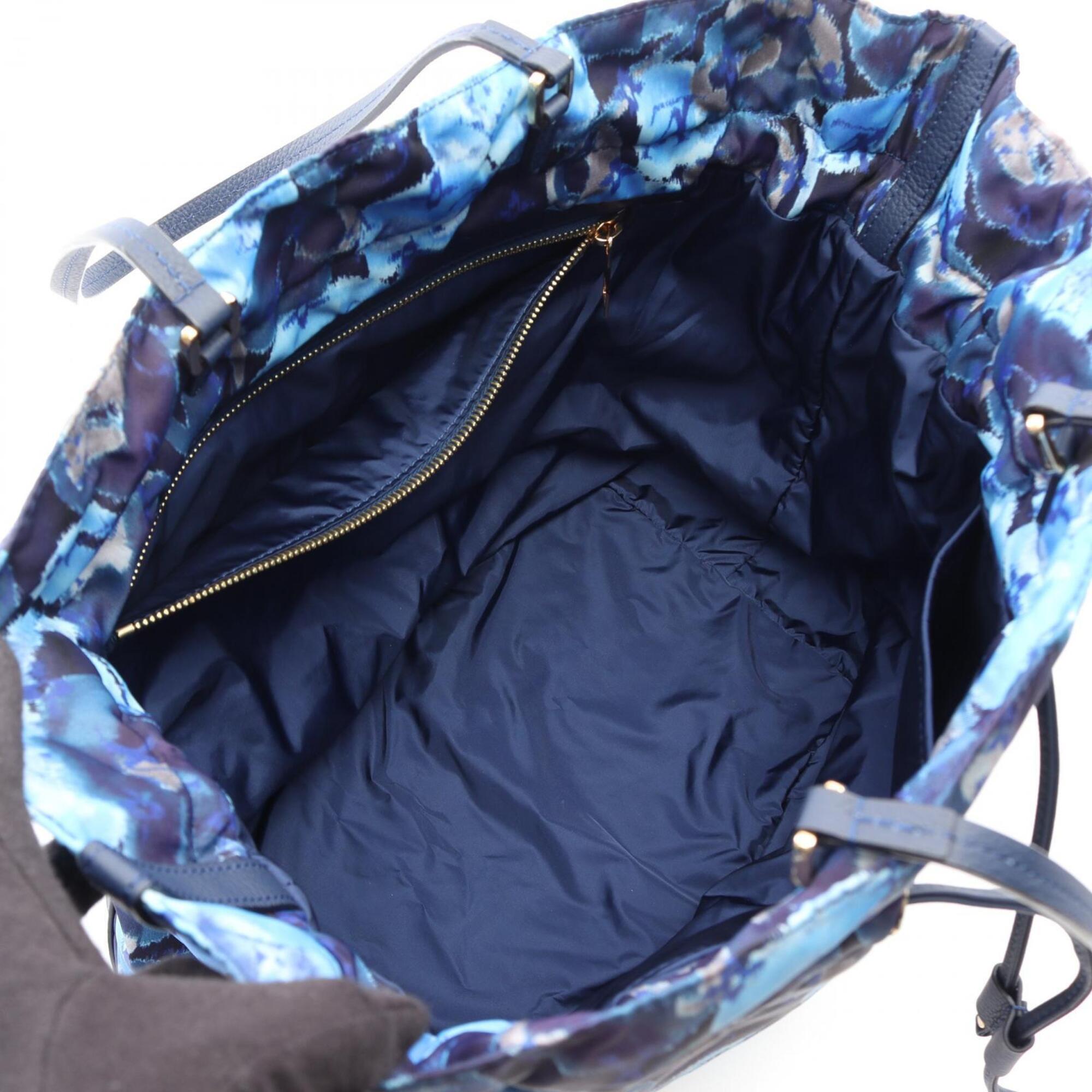 Louis Vuitton Blue Grand Blue Multi-Color Nylon Leather Handbag Tote Bag (Pre-Owned)