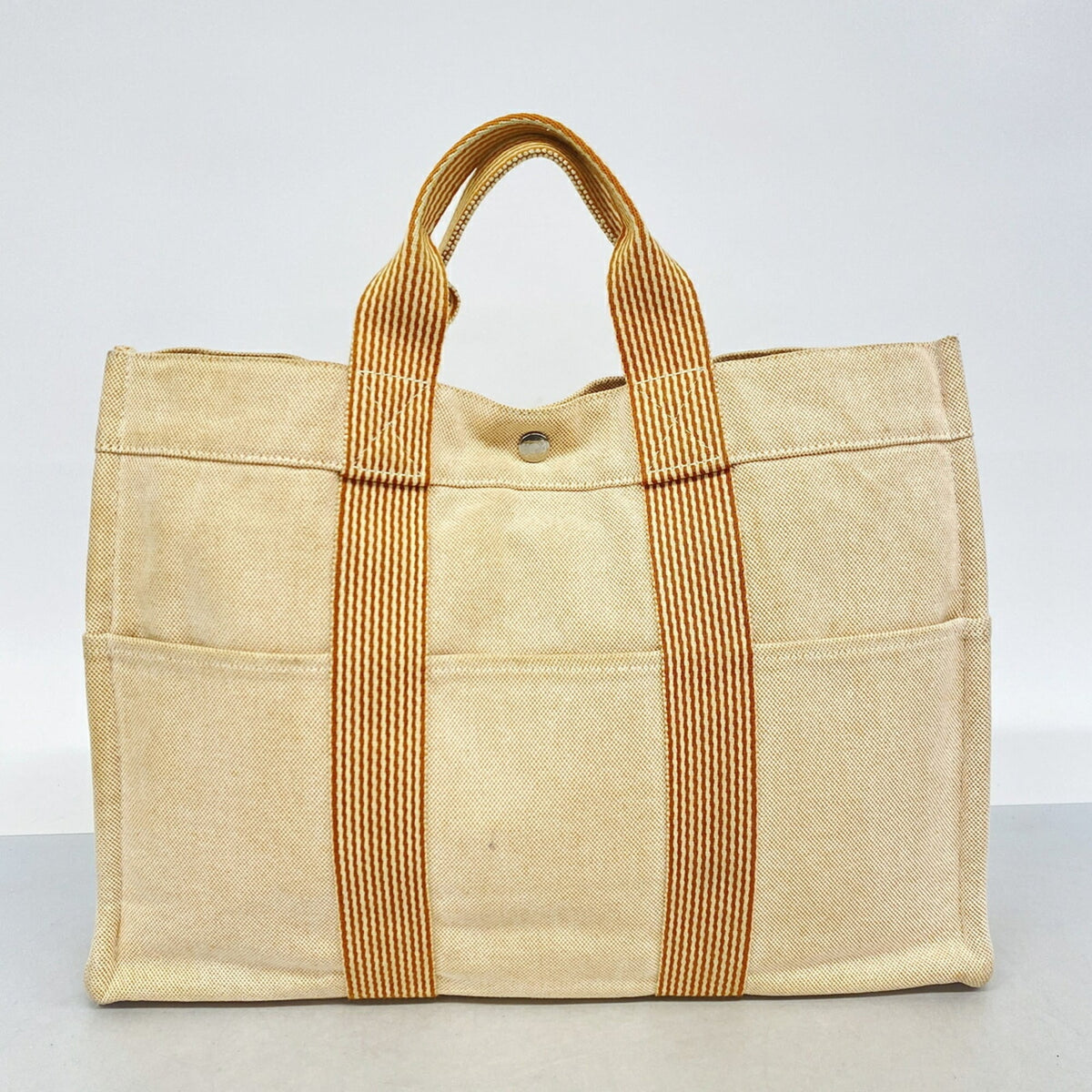 Hermes Orange Canvas Tote Bag (Pre-Owned)