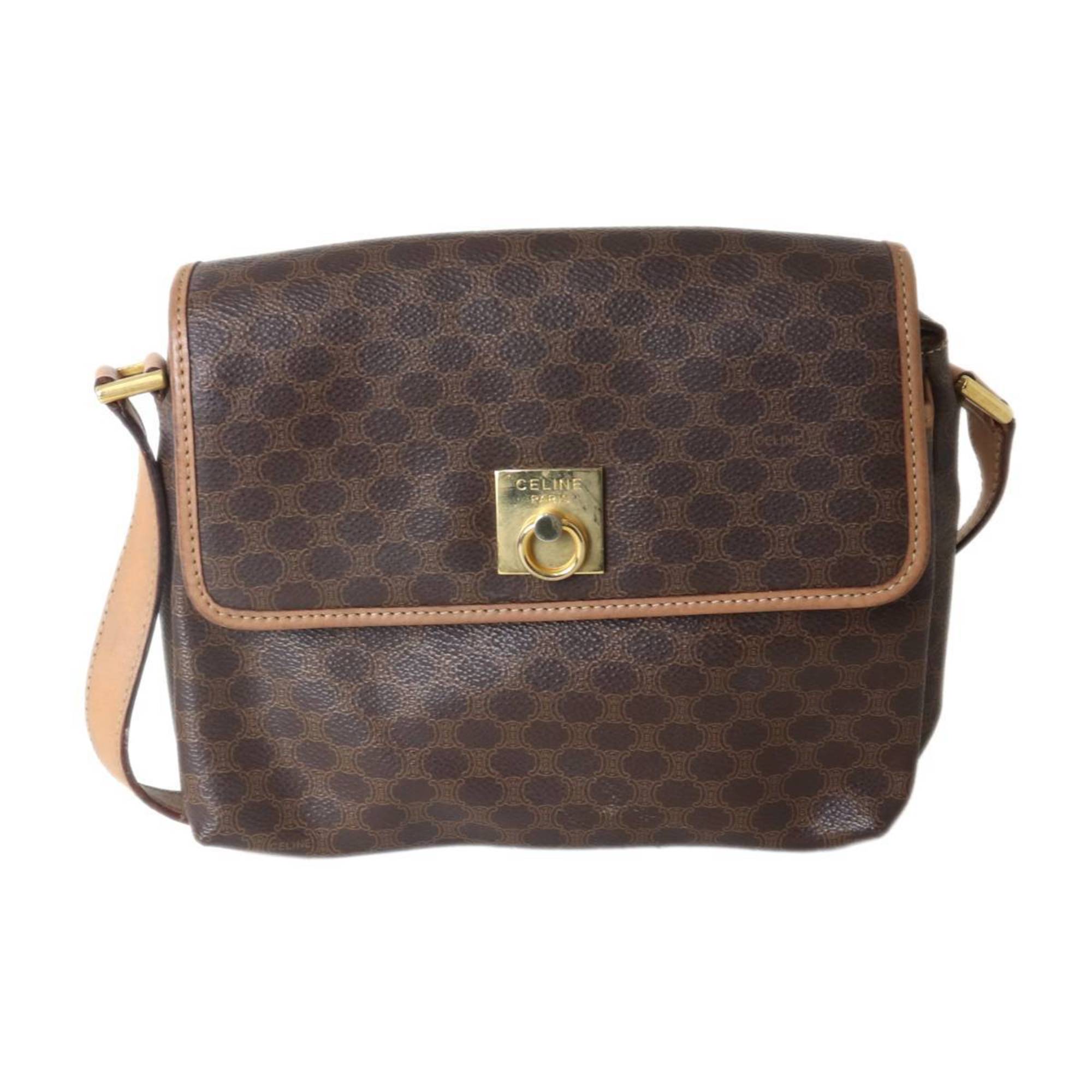 Celine Brown Pvc Leather Shoulder Bag (Pre-Owned)