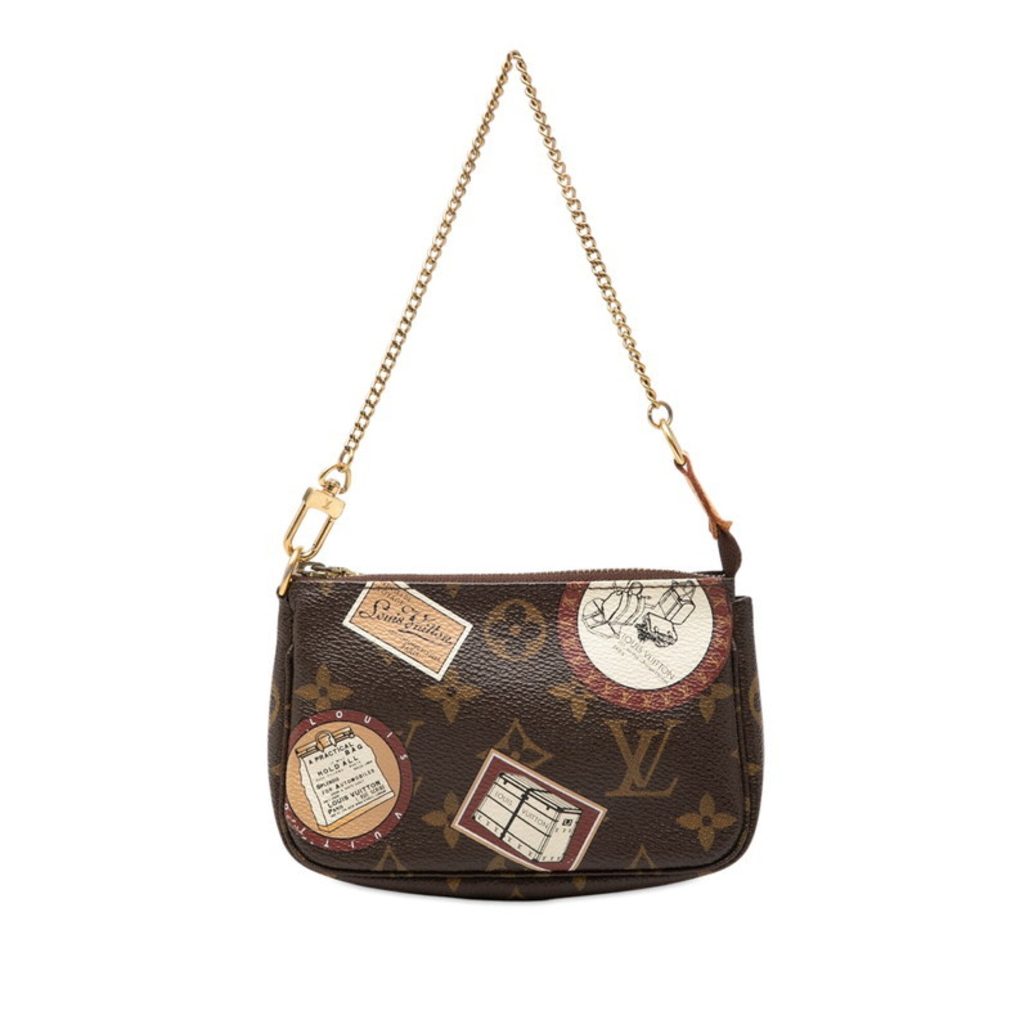 Louis Vuitton Brown Pvc Leather Handbag Pochette Pouch (Pre-Owned)