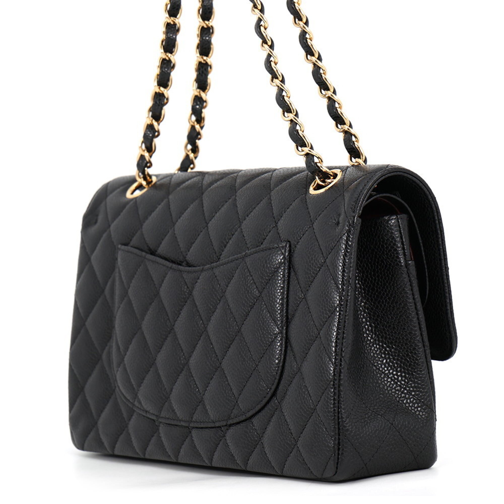 Chanel Black Grained Calfskin Handbag Shoulder Bag (Pre-Owned)
