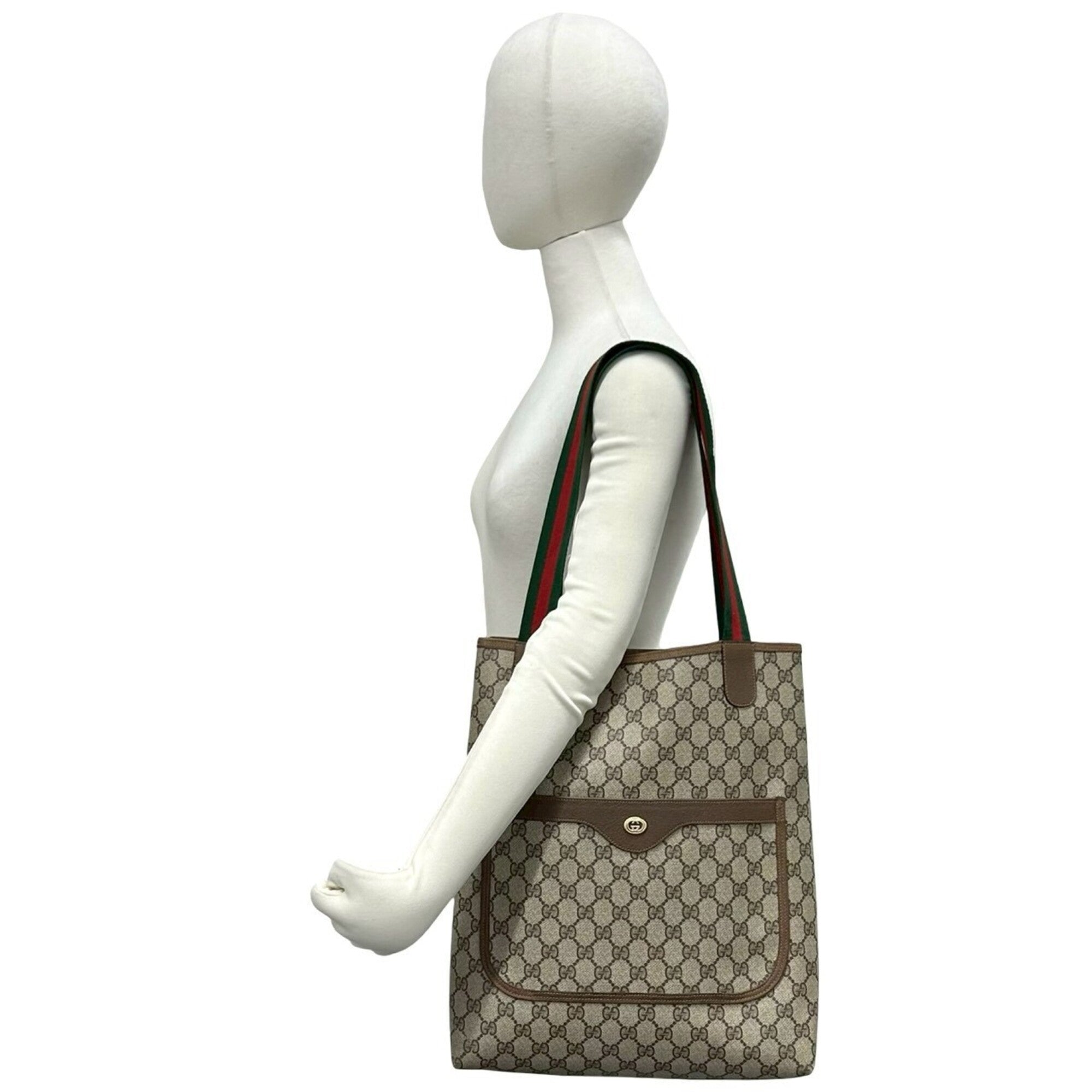 Gucci Brown Pvc Leather Handbag Tote Bag (Pre-Owned)