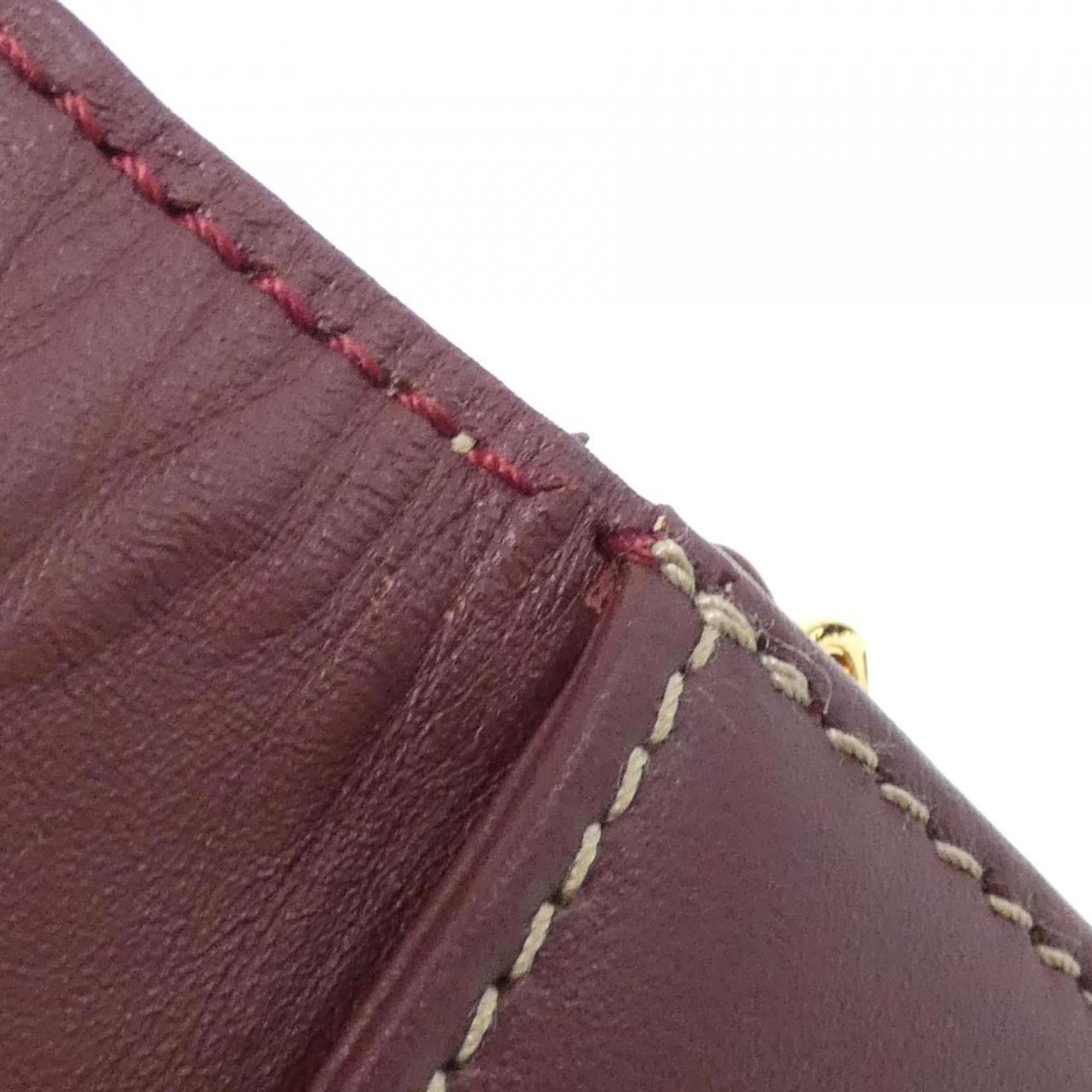Cartier Bordeaux Leather Shoulder Bag (Pre-Owned)