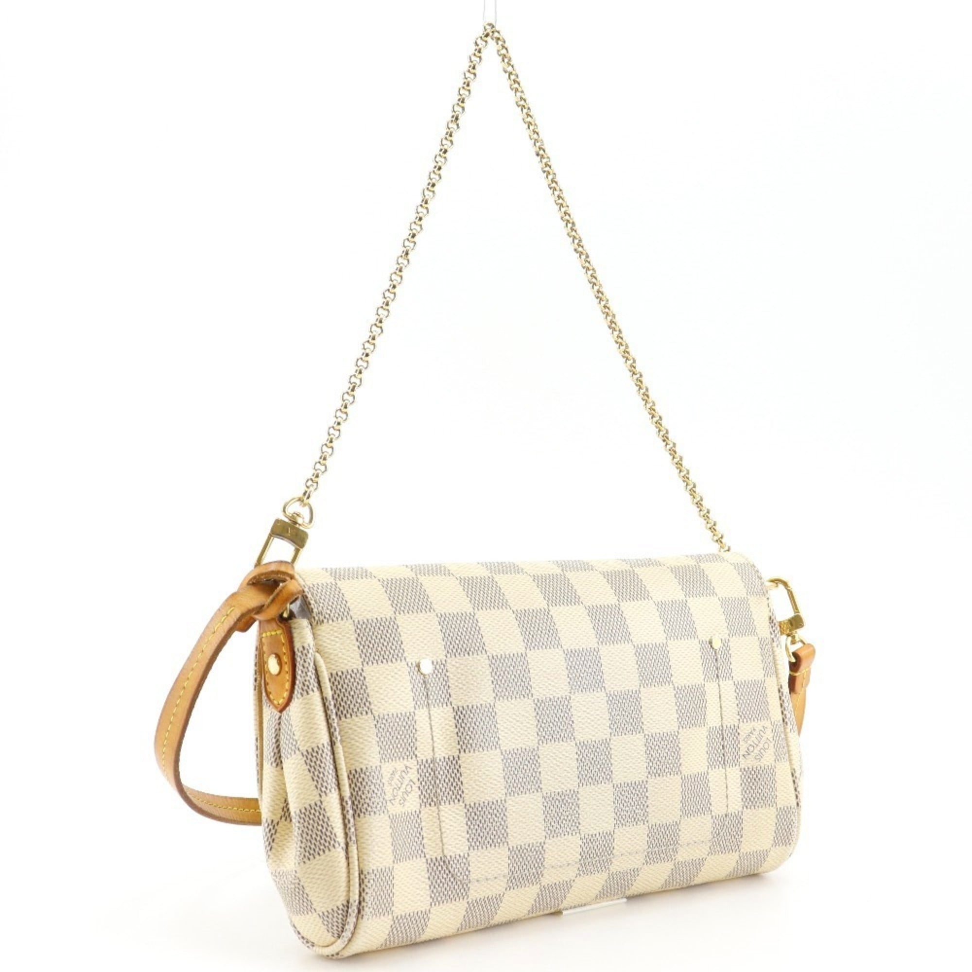 Louis Vuitton White Damier Azur Canvas Shoulder Bag (Pre-Owned)