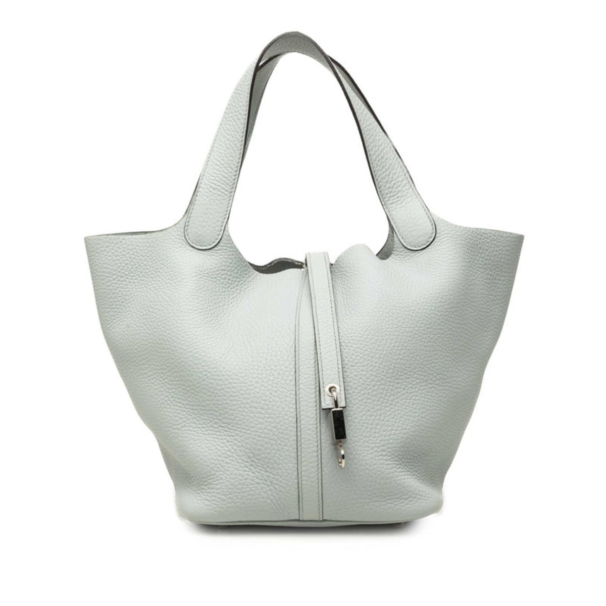 Hermes Blue Gray Gray Taurillon Clemence Leather Handbag (Pre-Owned)