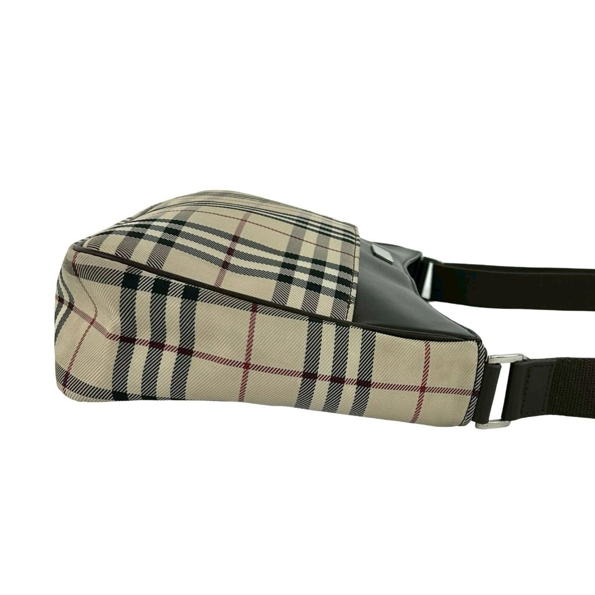 Burberry Beige Brown Canvas Leather Shoulder Bag (Pre-Owned)