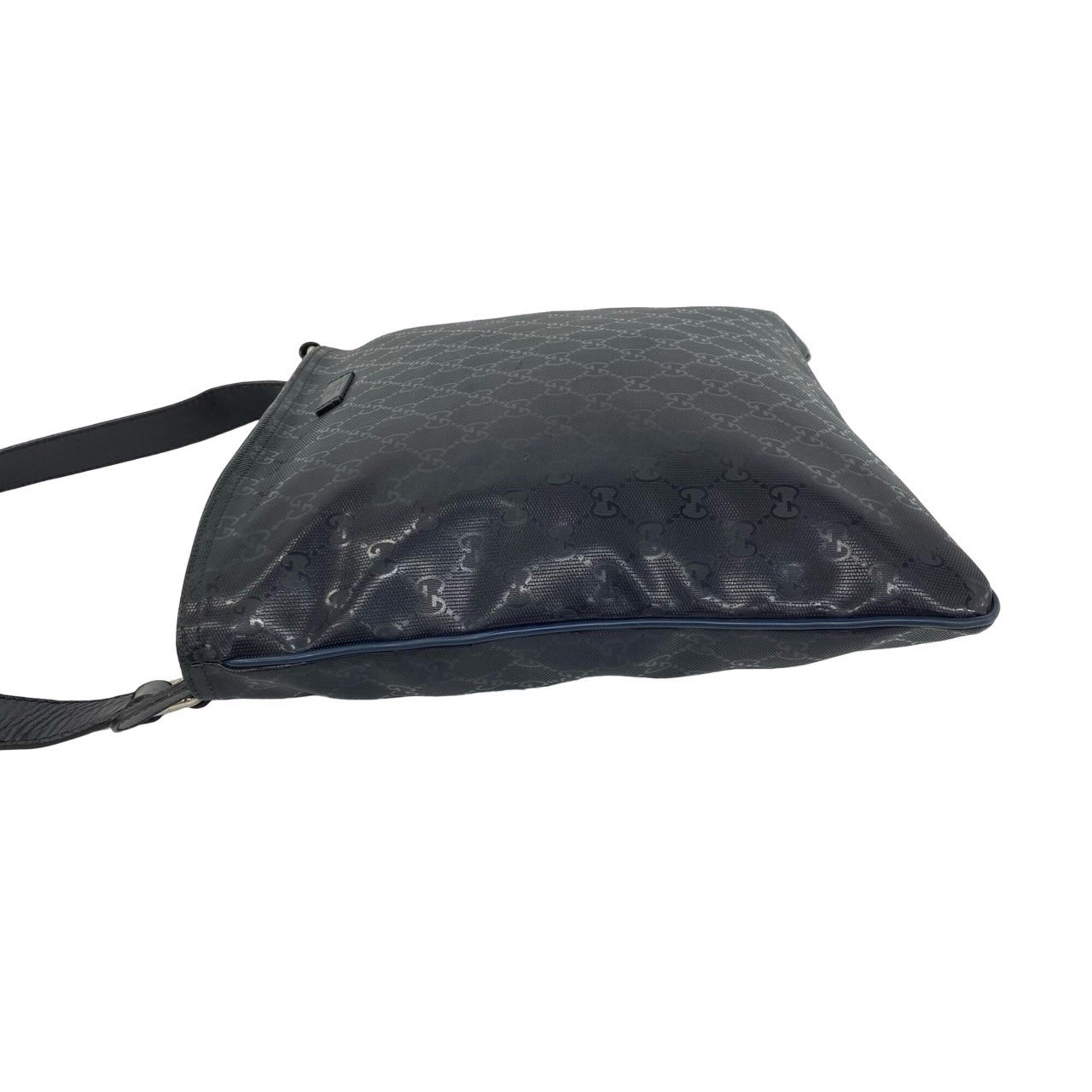 Gucci Navy Pvc Leather Shoulder Bag (Pre-Owned)
