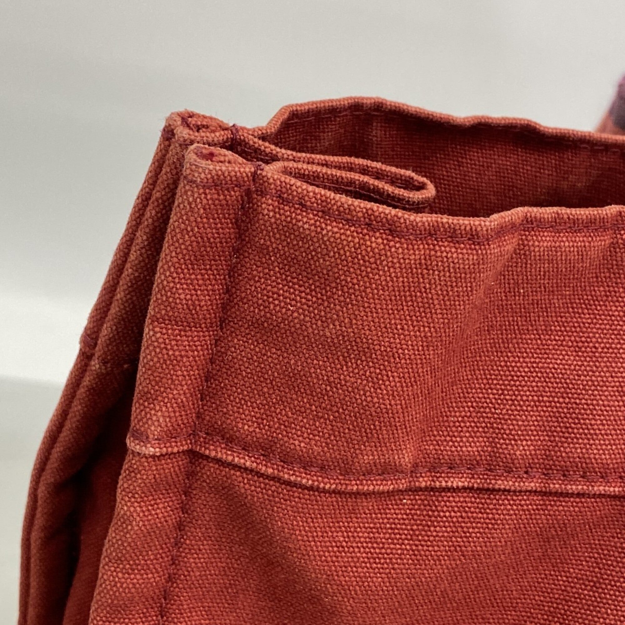 Hermes Red Color Canvas Tote Bag (Pre-Owned)