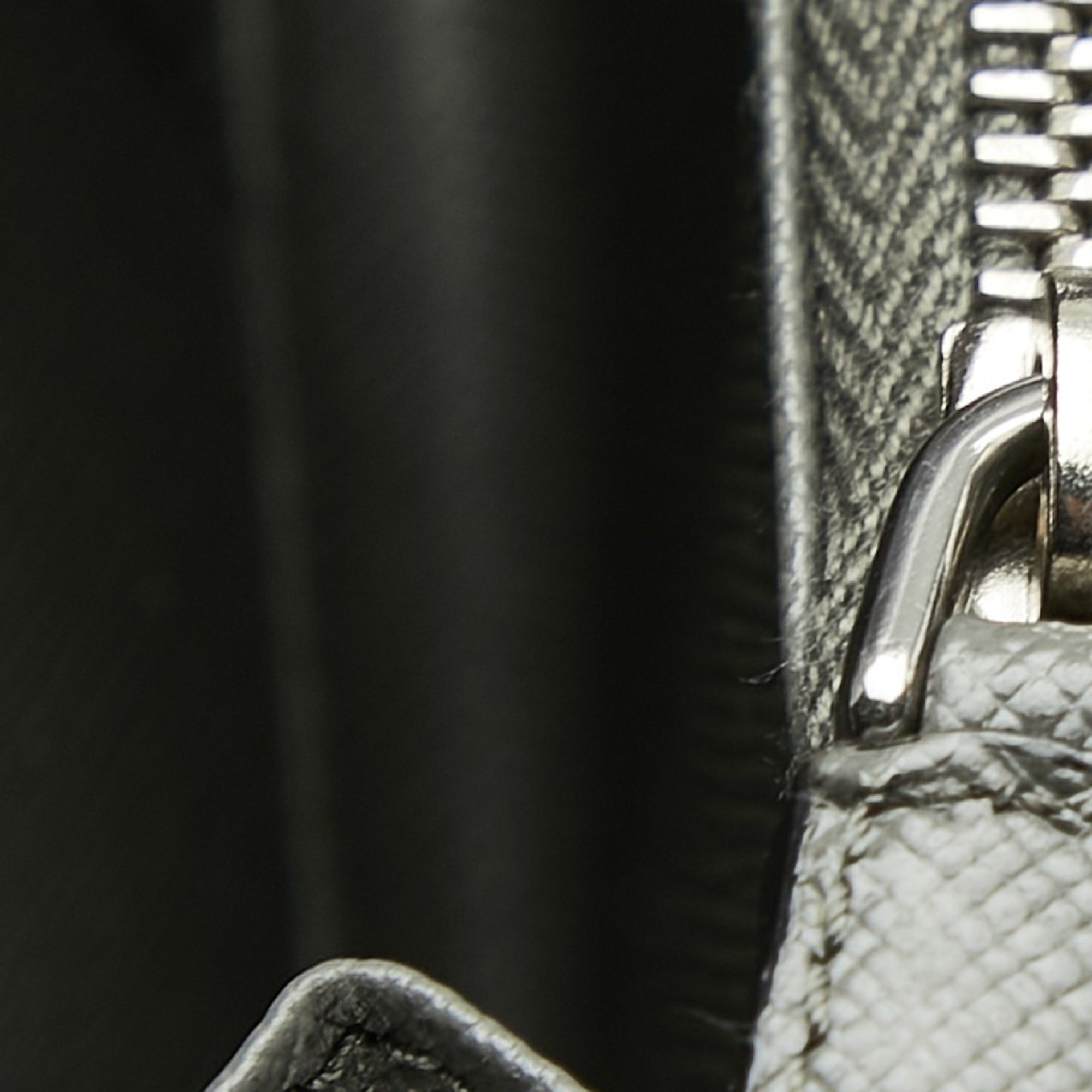 Prada Gray Saffiano Triangle Leather Long Wallet (Bi-Fold) (Pre-Owned)