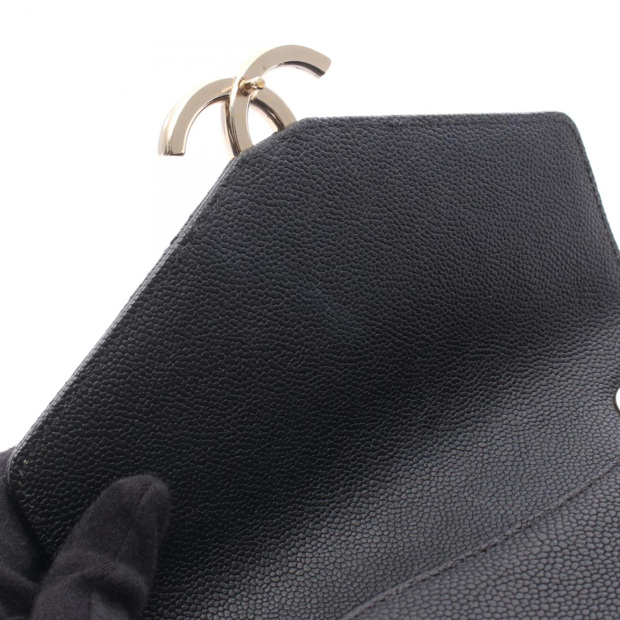 Chanel Black Grained Calfskin Handbag Shoulder Bag (Pre-Owned)