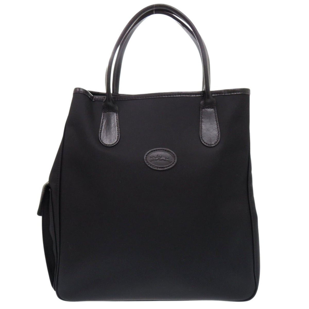 Longchamp Black Nylon Leather Handbag (Pre-Owned)