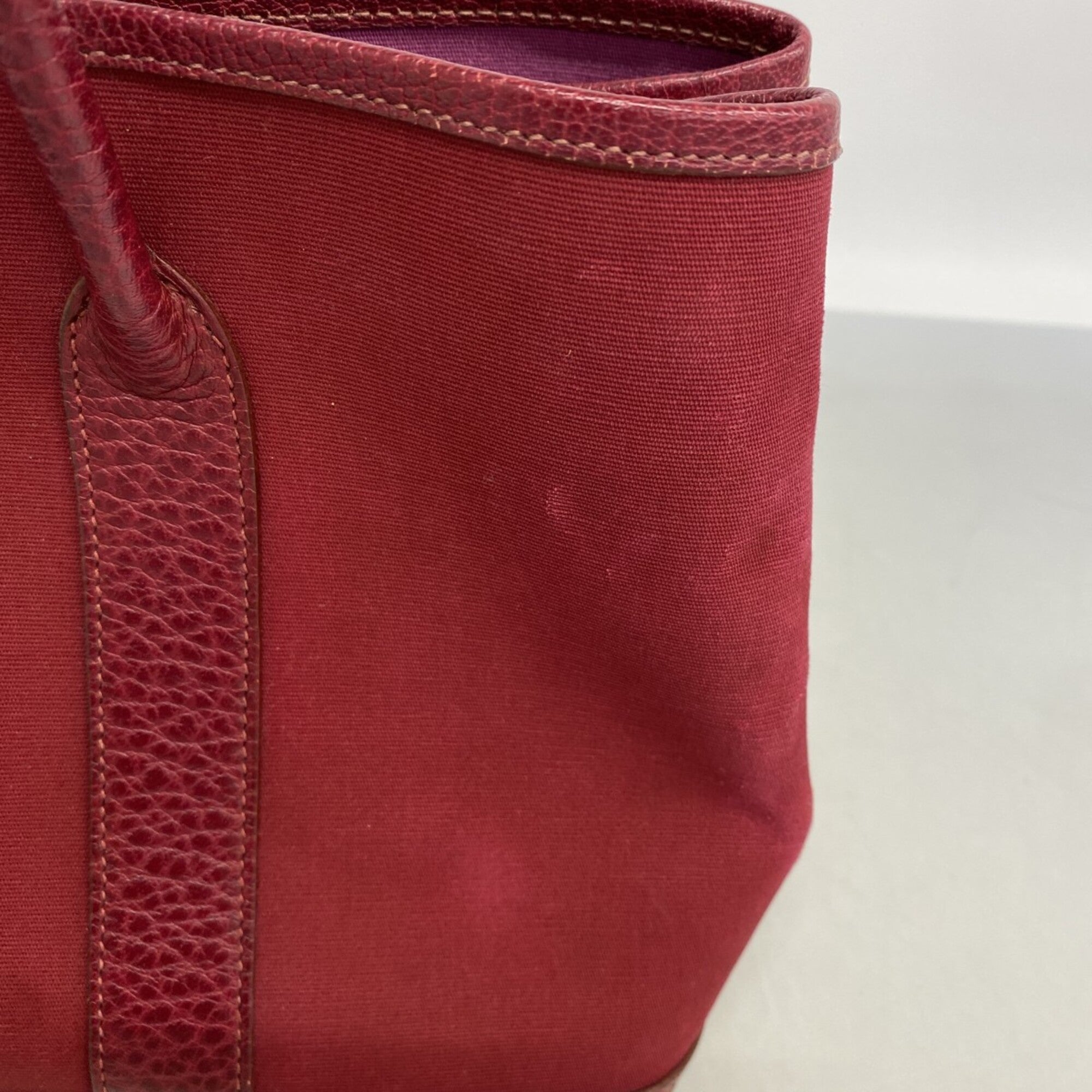 Hermes Red Color Toile Officier Handbag (Pre-Owned)