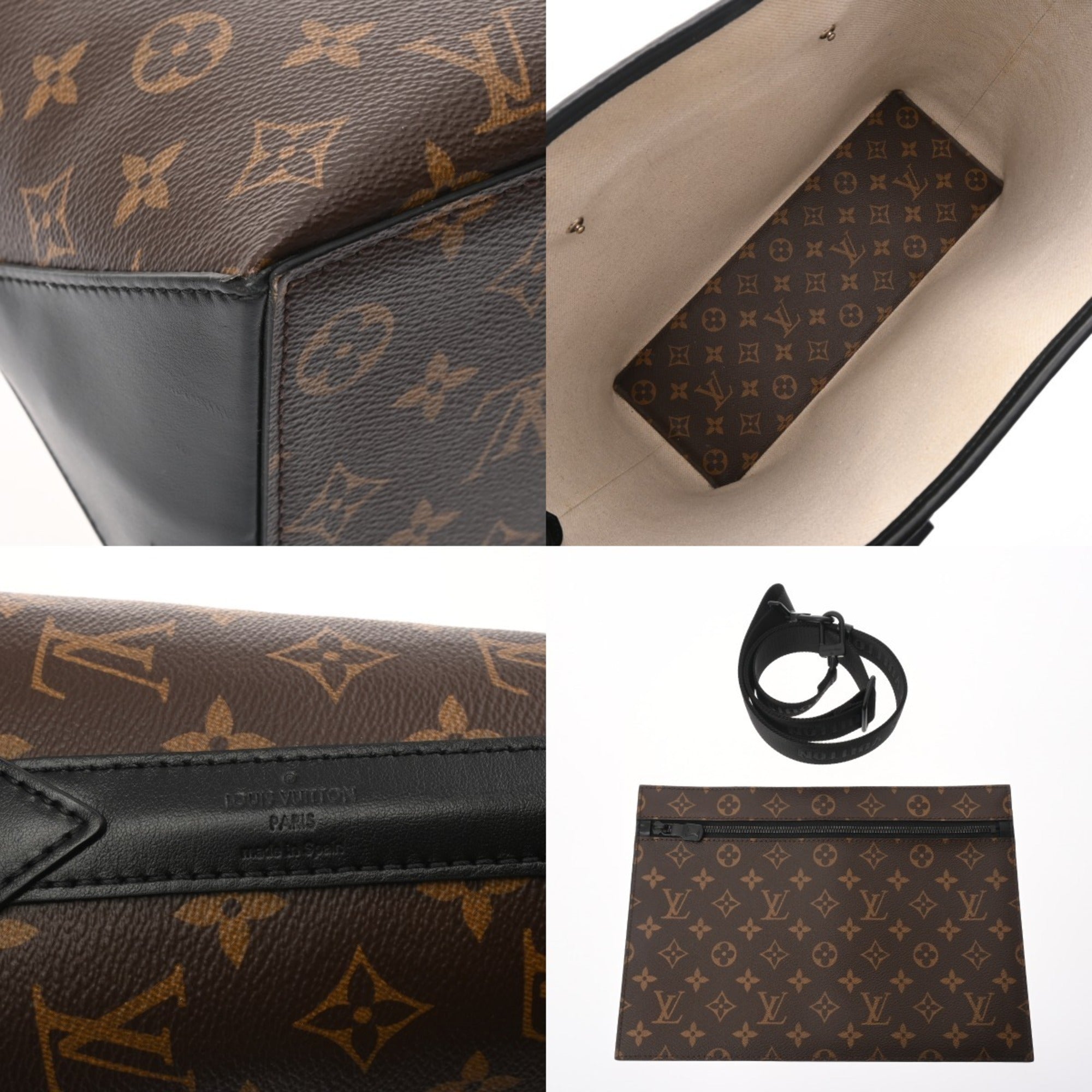 Louis Vuitton Brown Noir Monogram Pouch Tote Bag (Pre-Owned)