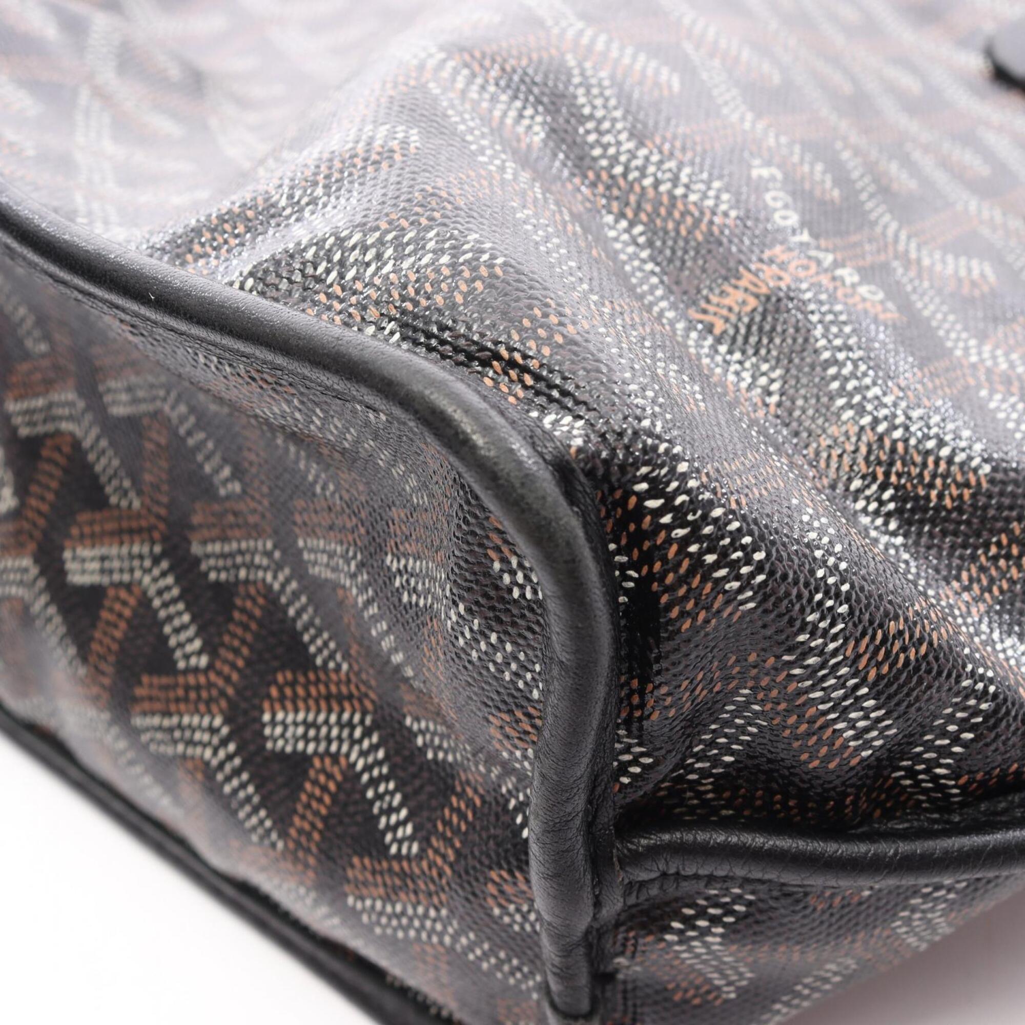 Goyard Black Brown White Coated Canvas Leather Handbag Pouch Tote Bag (Pre-Owned)