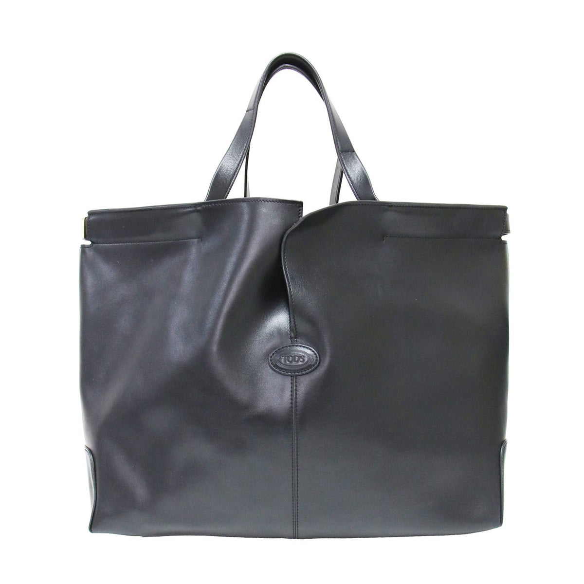 Tod's Black Leather Pouch Shopping Bag Tote Bag (Pre-Owned)
