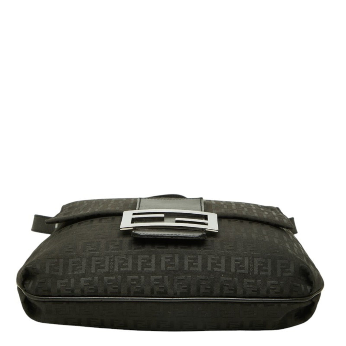Fendi Black Canvas Leather Jacquard Shoulder Bag (Pre-Owned)