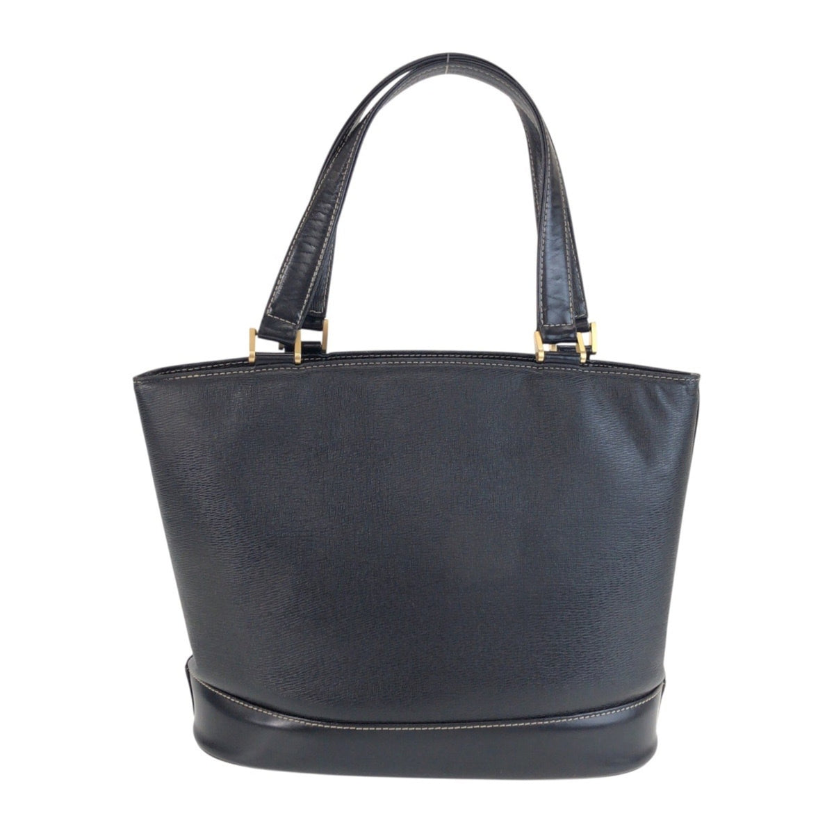 Burberry Black Leather Handbag Tote Bag (Pre-Owned)