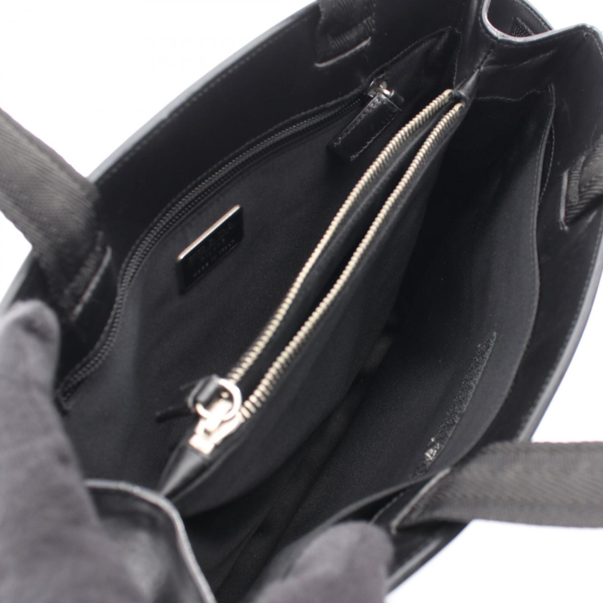 Prada Black Leather Handbag Tote Bag (Pre-Owned)