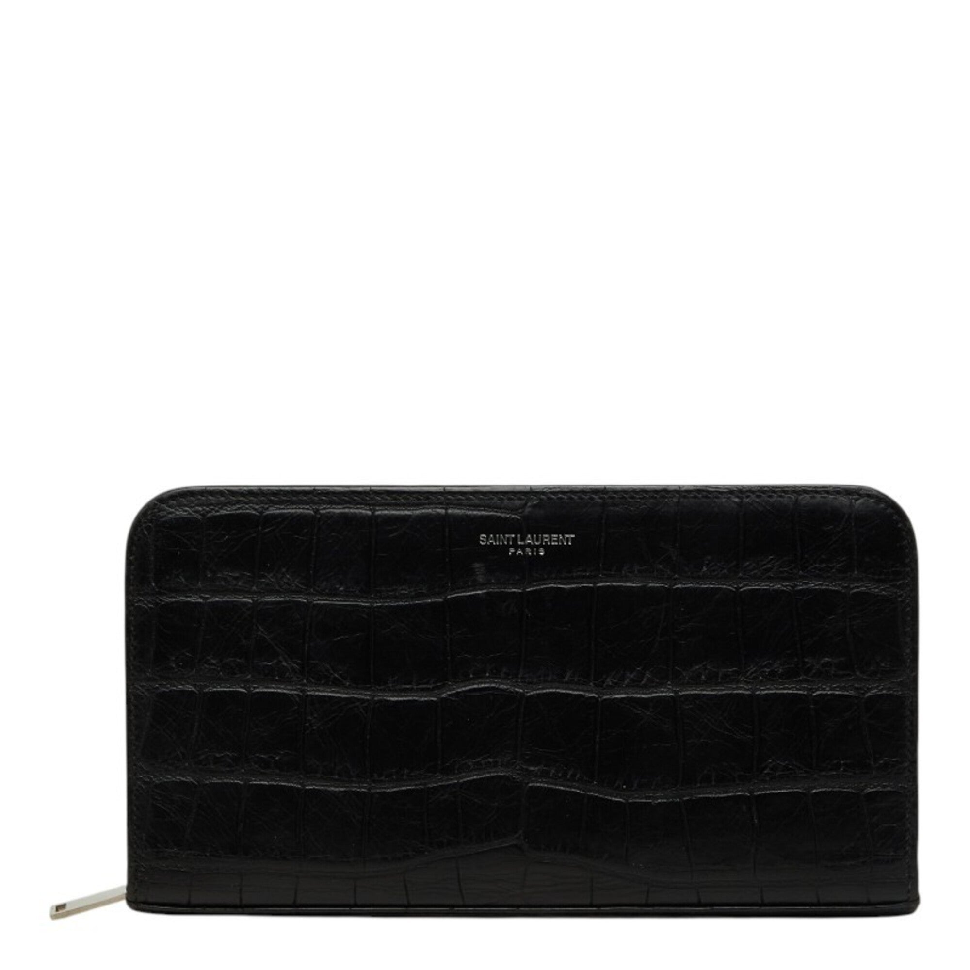Saint Laurent Black Leather Long Wallet (Bi-Fold) (Pre-Owned)