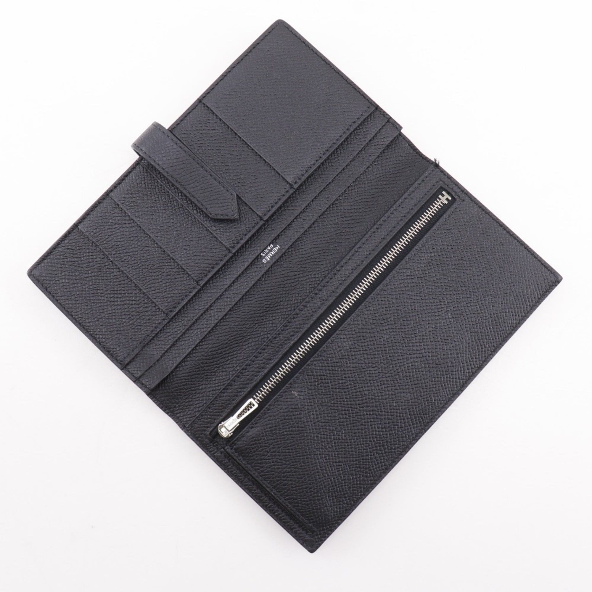 Hermes Black Epsom Leather Long Wallet (Bi-Fold) (Pre-Owned)