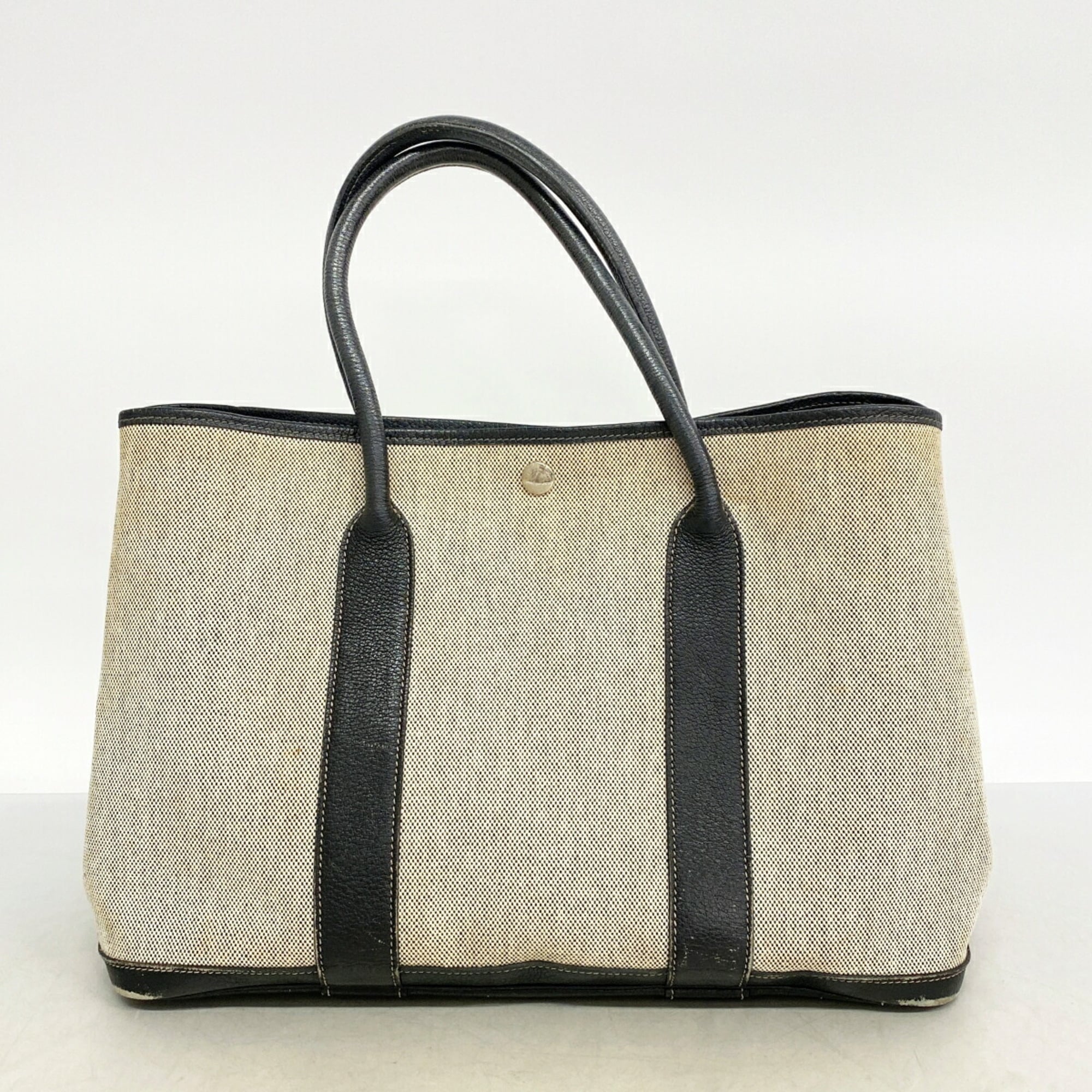 Hermes Black Toile H Tote Bag (Pre-Owned)