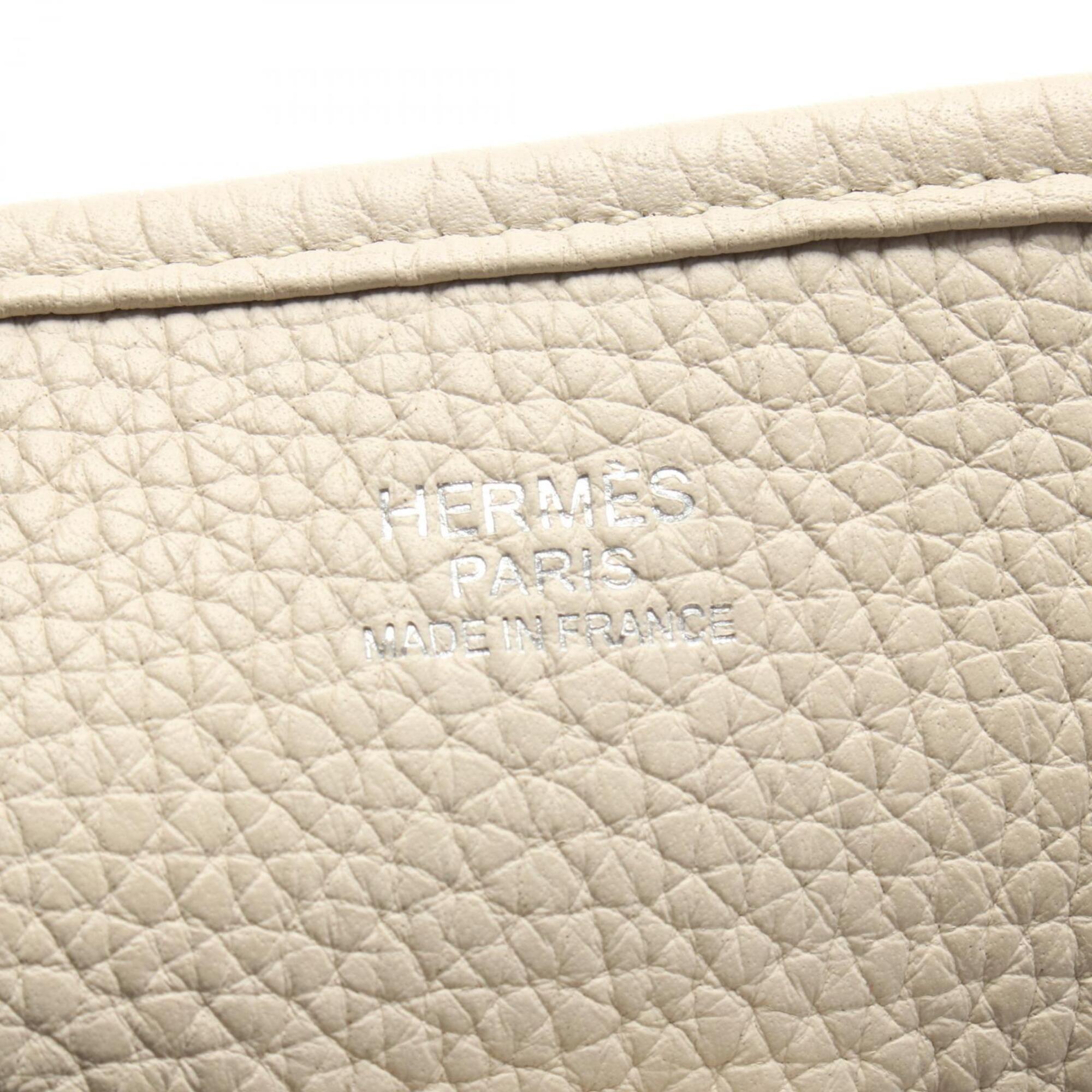Hermes Beige Taurillon Clemence Leather Handbag Shoulder Bag (Pre-Owned)