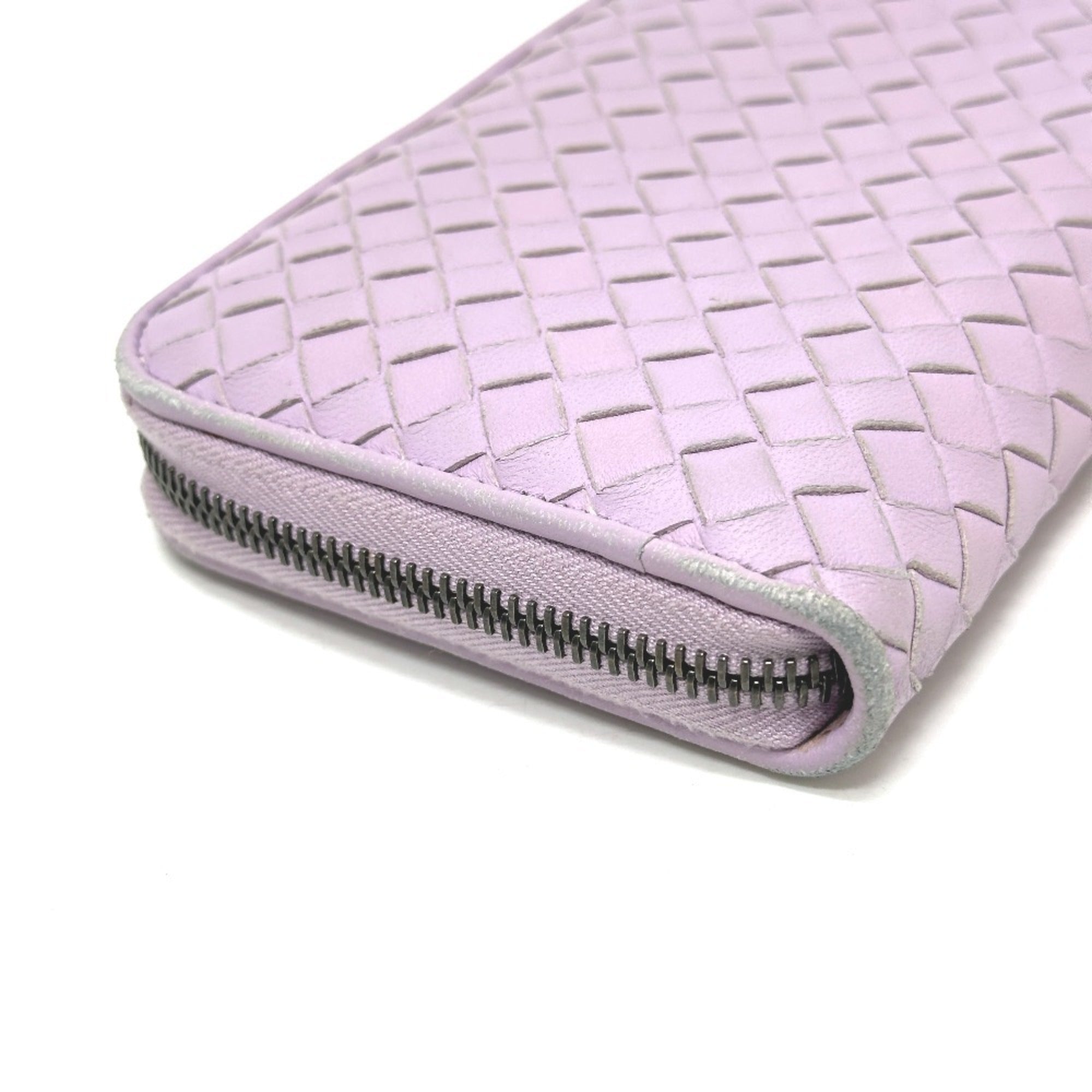 Bottega Veneta Purple Leather Long Wallet (Bi-Fold) (Pre-Owned)