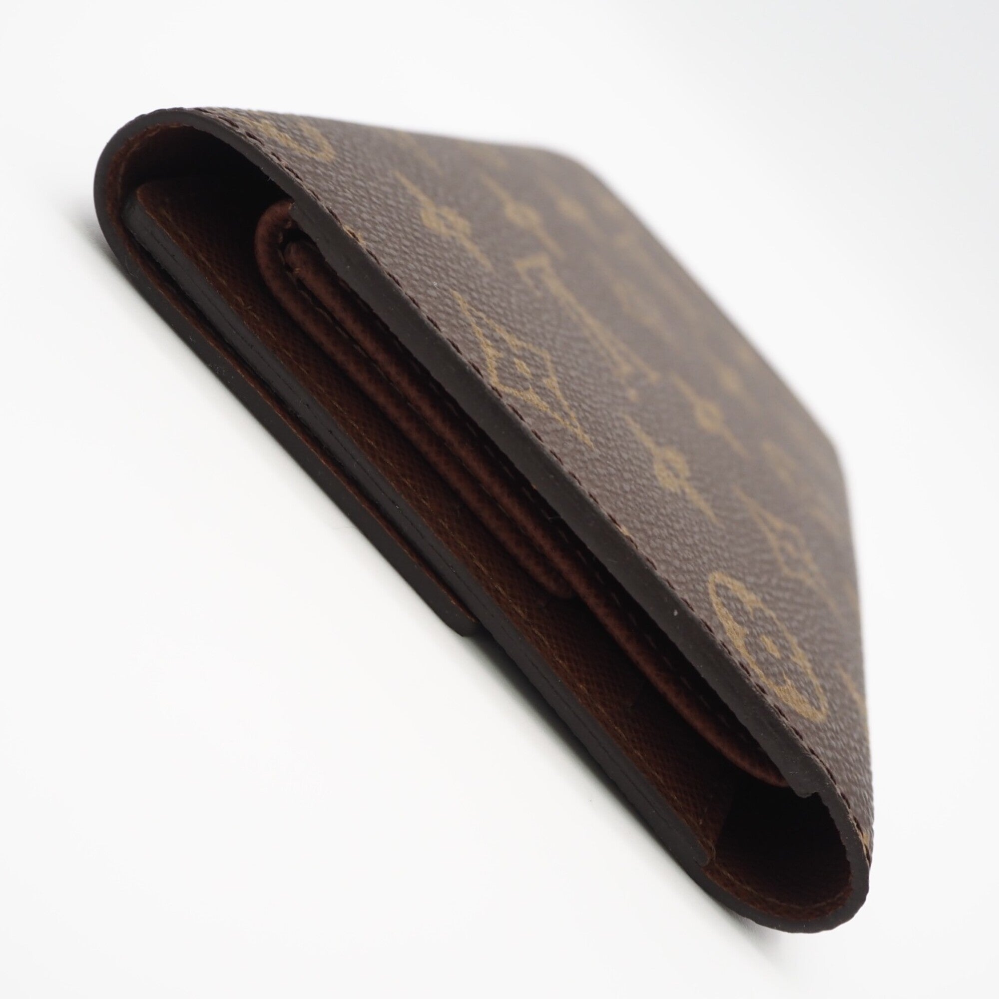 Louis Vuitton Beige Brown Coated Canvas Leather Long Wallet (Bi-Fold) (Pre-Owned)