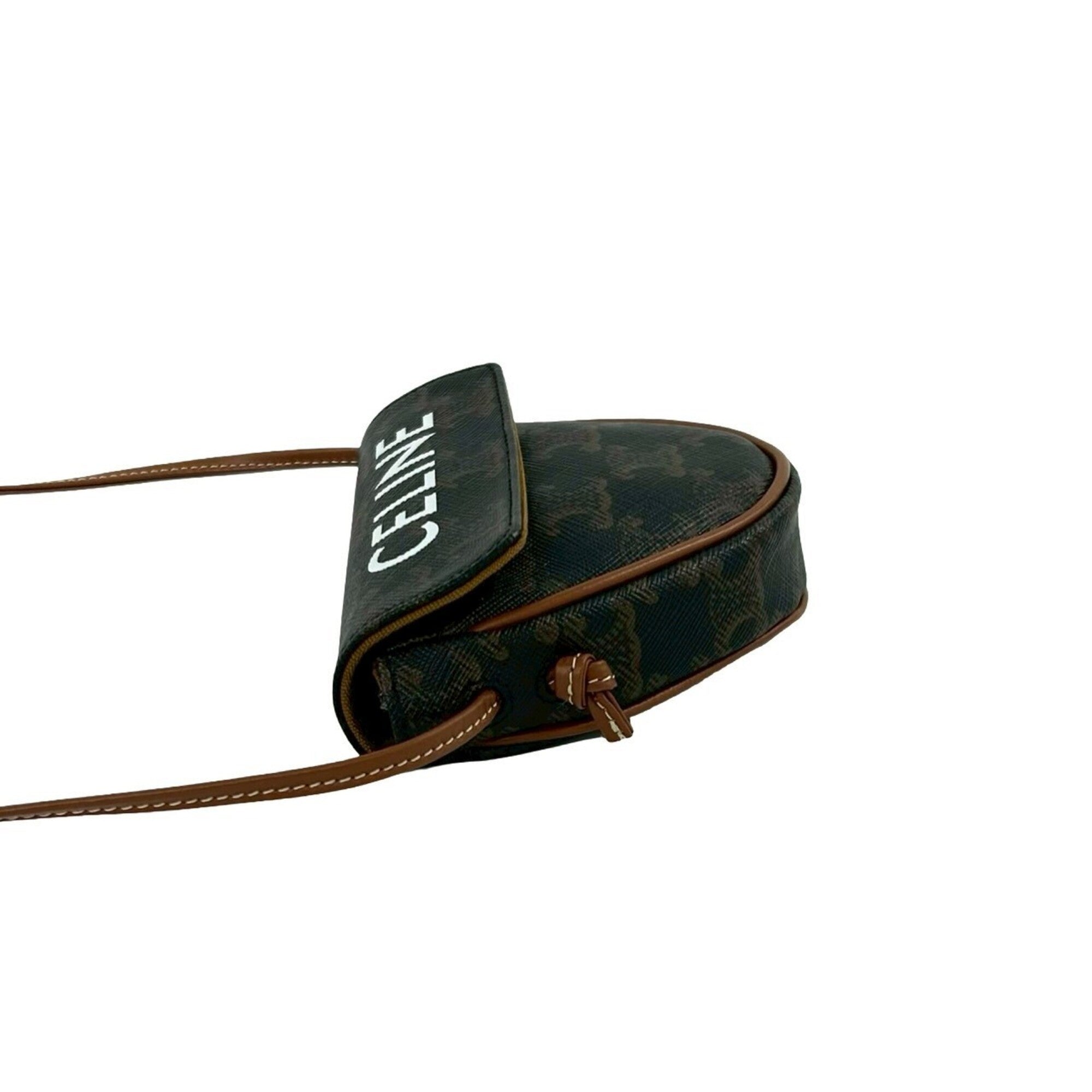 Celine Brown Leather Pvc Pochette Shoulder Bag (Pre-Owned)