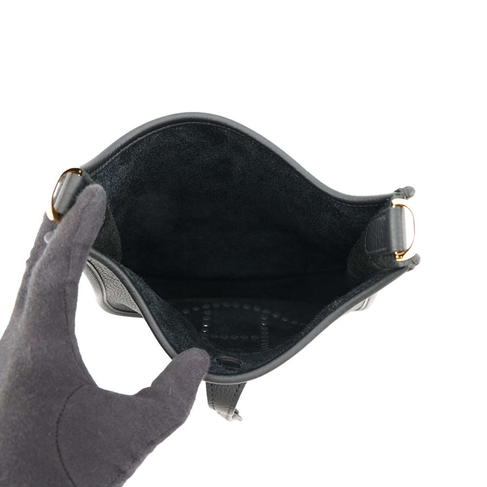 Hermes Black Taurillon Clemence Leather Shoulder Bag (Pre-Owned)