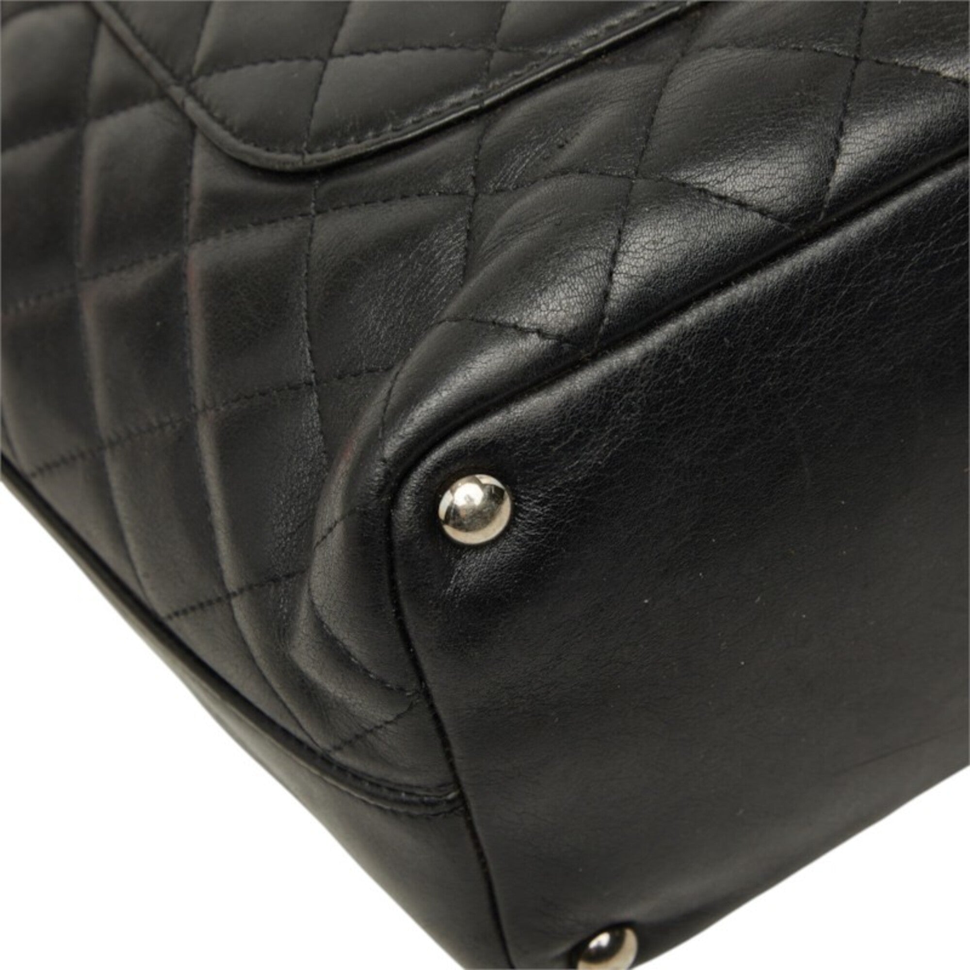 Chanel Black Pink Leather Handbag Tote Bag (Pre-Owned)