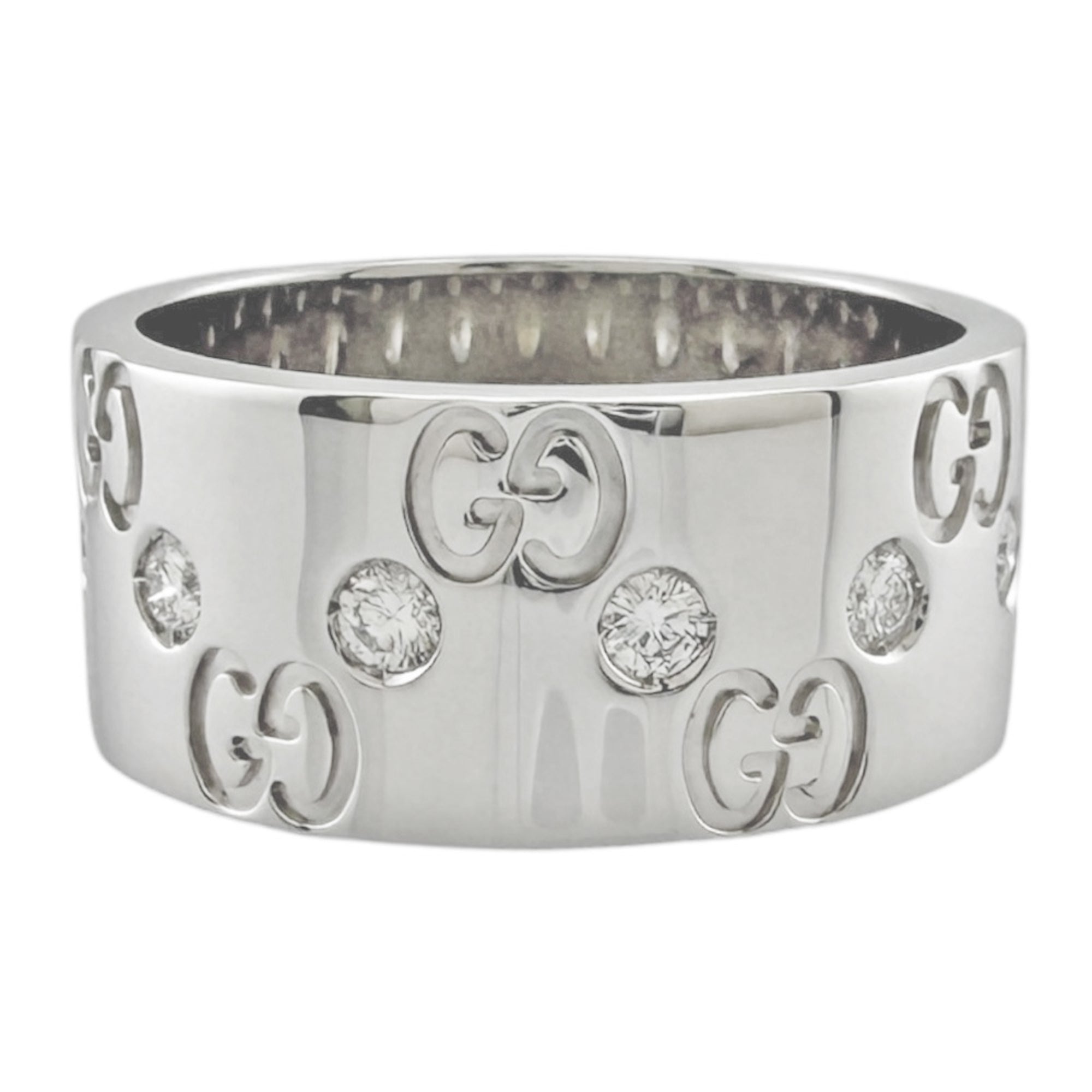 Gucci Icon Silver White Gold (18K) Band Ring (Pre-Owned)