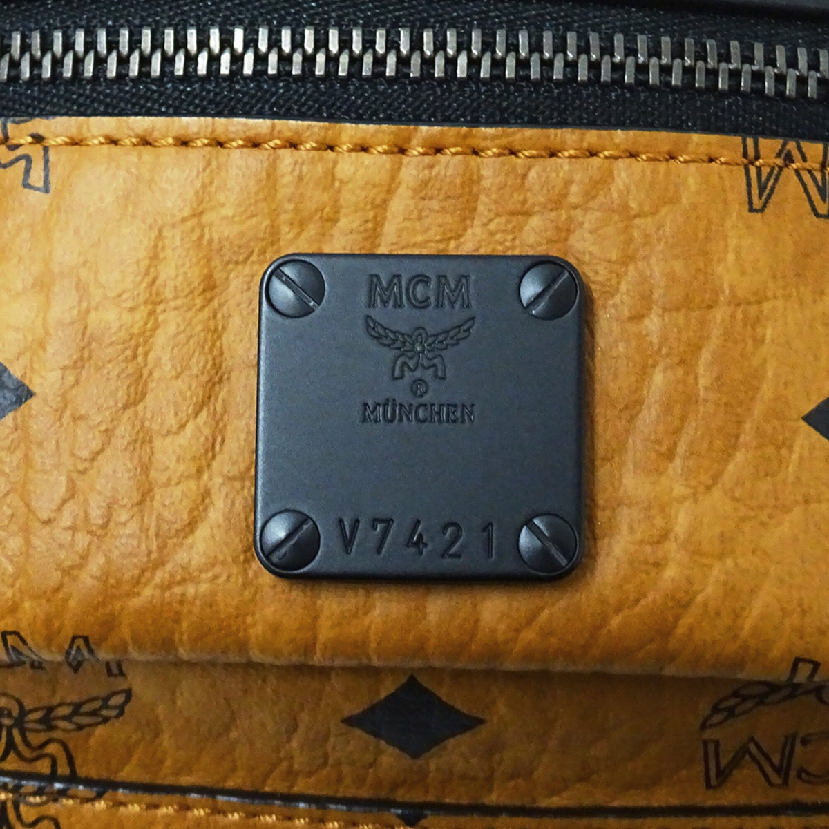 Mcm Brown Camel Canvas Handbag Sling Bag (Pre-Owned)