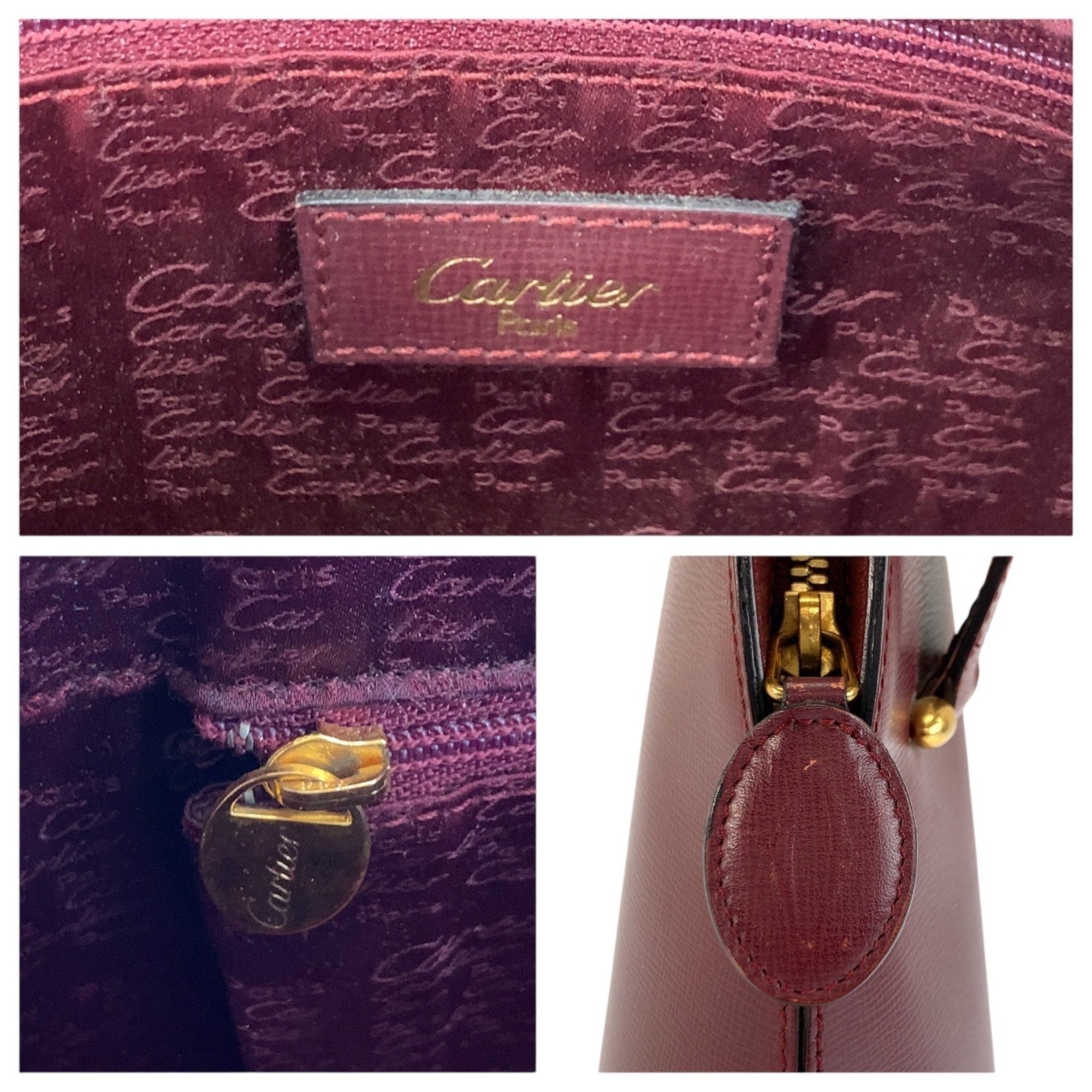 Cartier Bordeaux Leather Shoulder Bag (Pre-Owned)