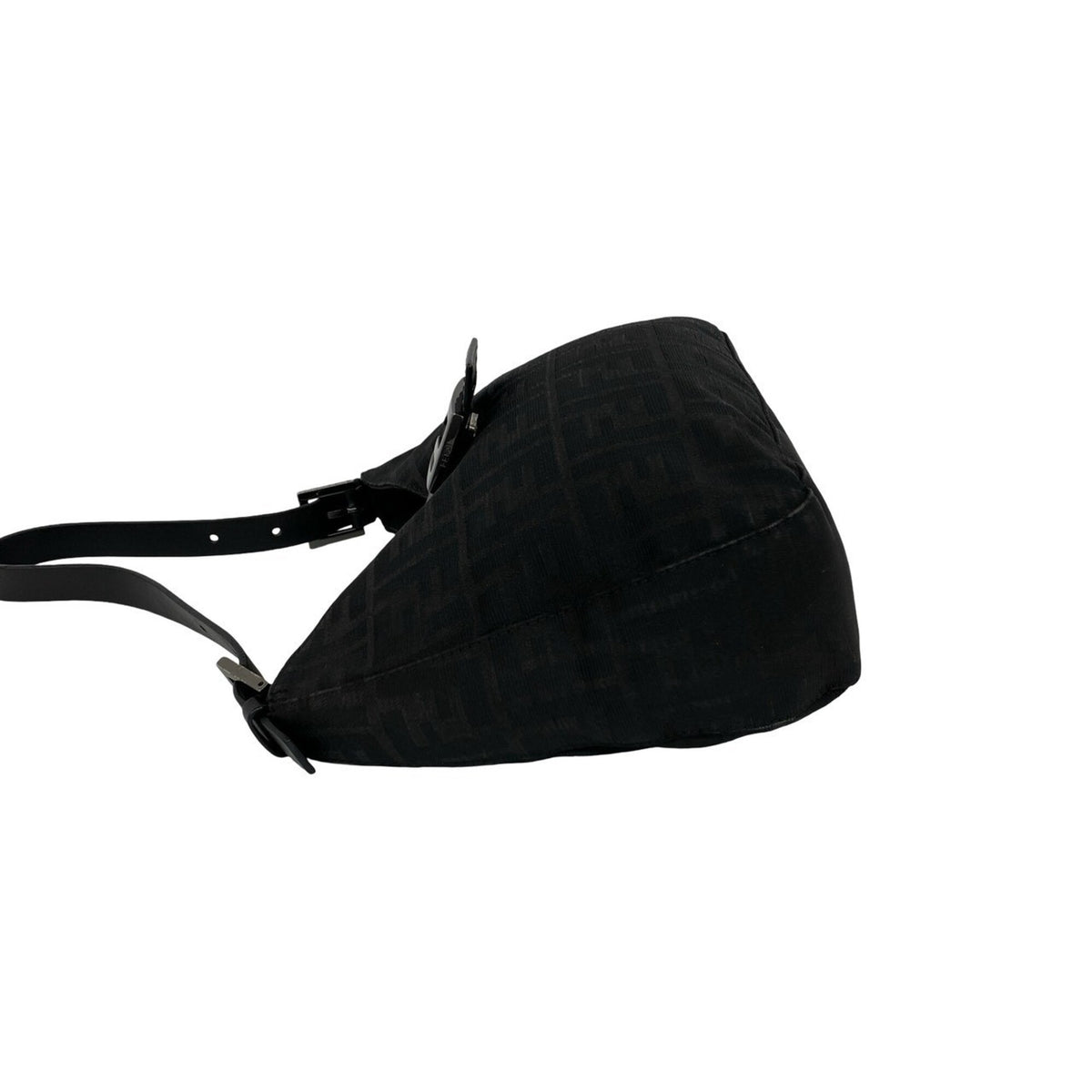 Fendi Black Canvas Leather Handbag Shoulder Bag (Pre-Owned)