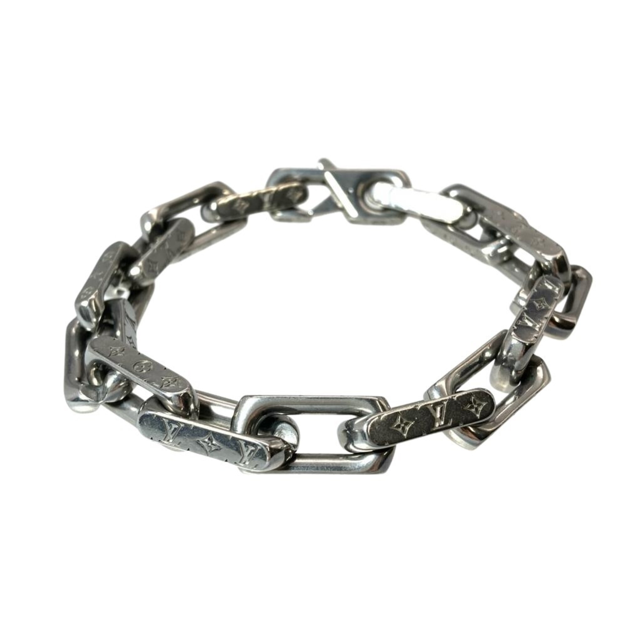 Louis Vuitton Monogram Silver Metal Charm Bracelet (Pre-Owned)
