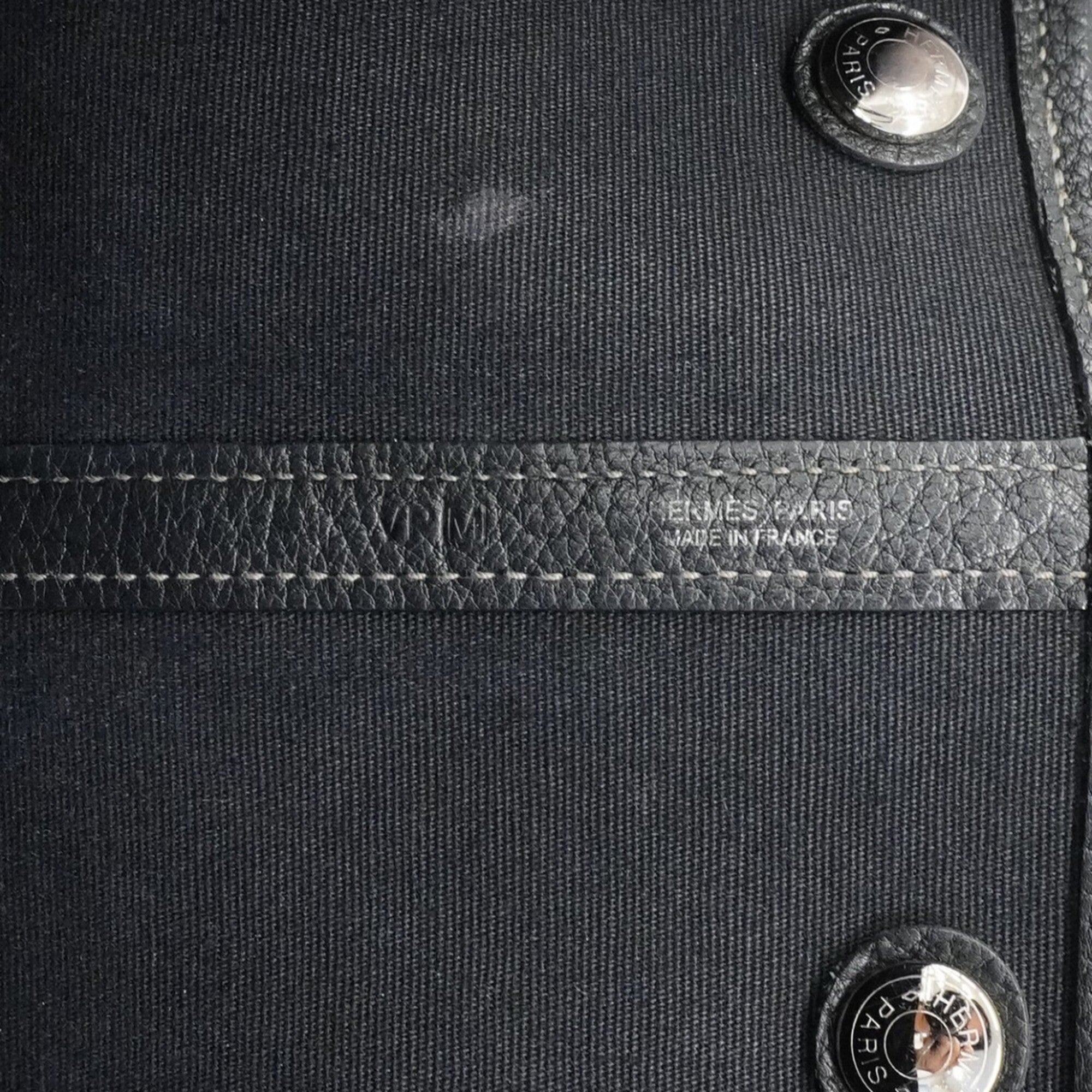 Hermes Black Toile Officier Tote Bag (Pre-Owned)