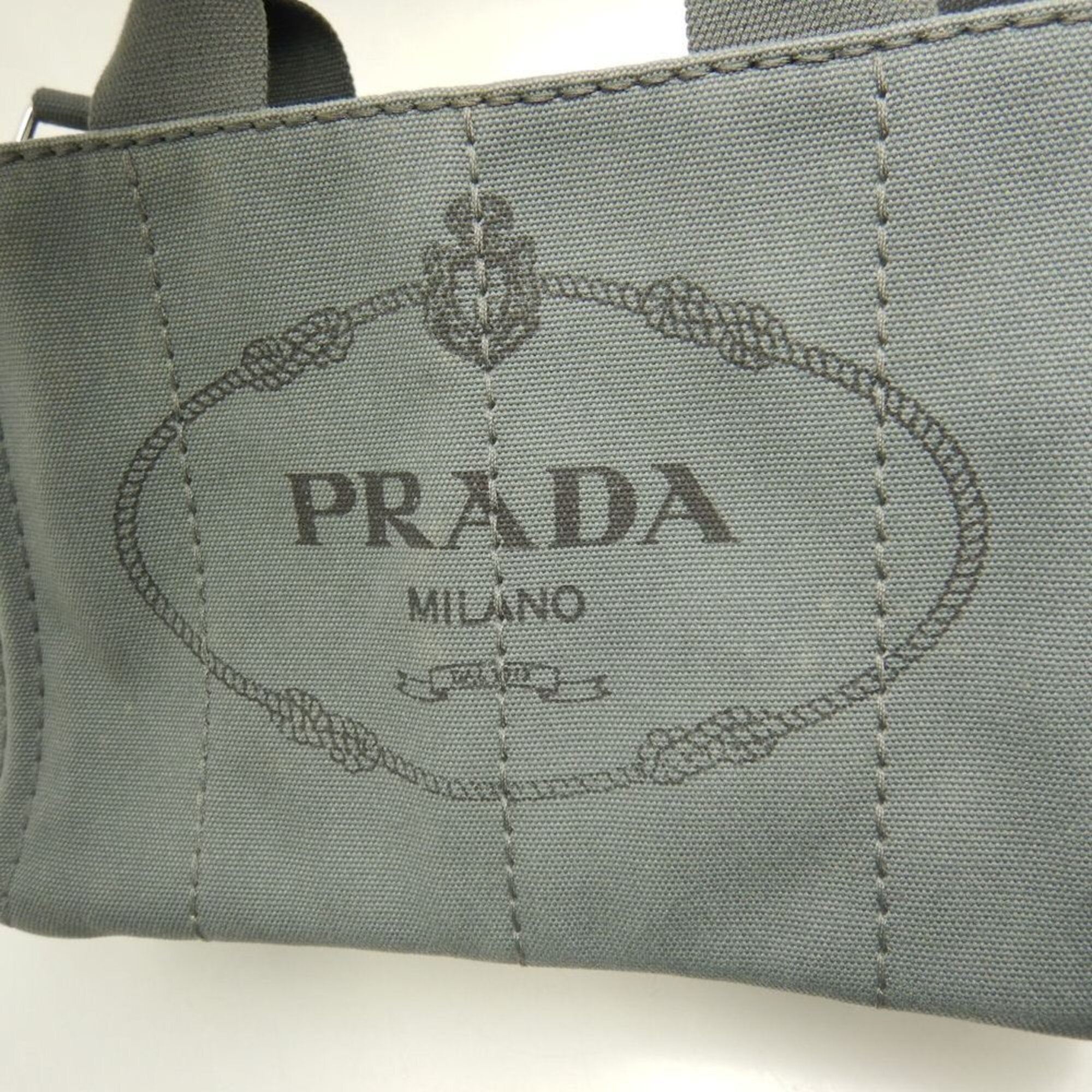 Prada Canapa Ardesia Canvas Tote Bag (Pre-Owned)